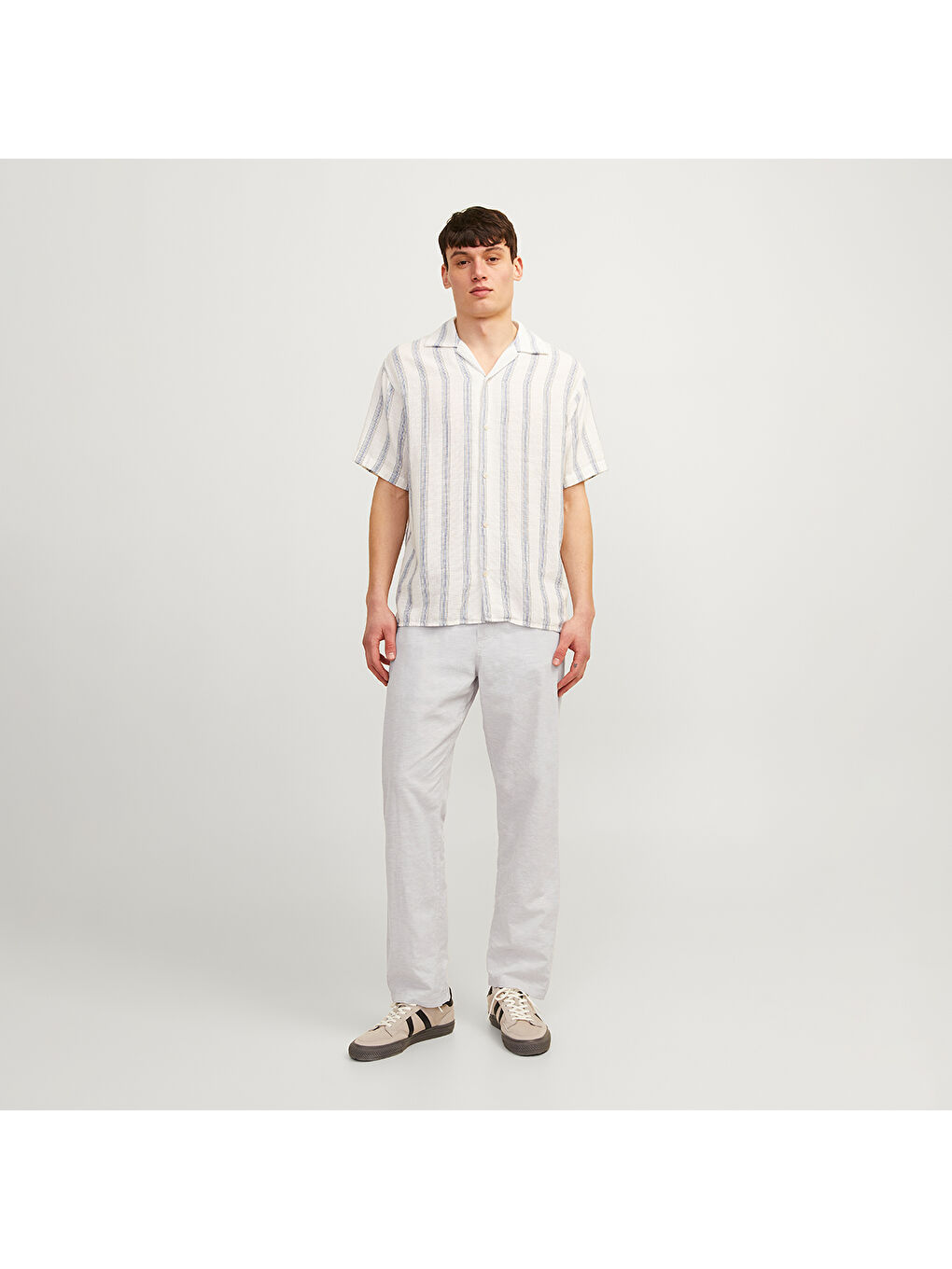 Kane Summer Linen Blend Jogger Erkek Gri Pantolon-1