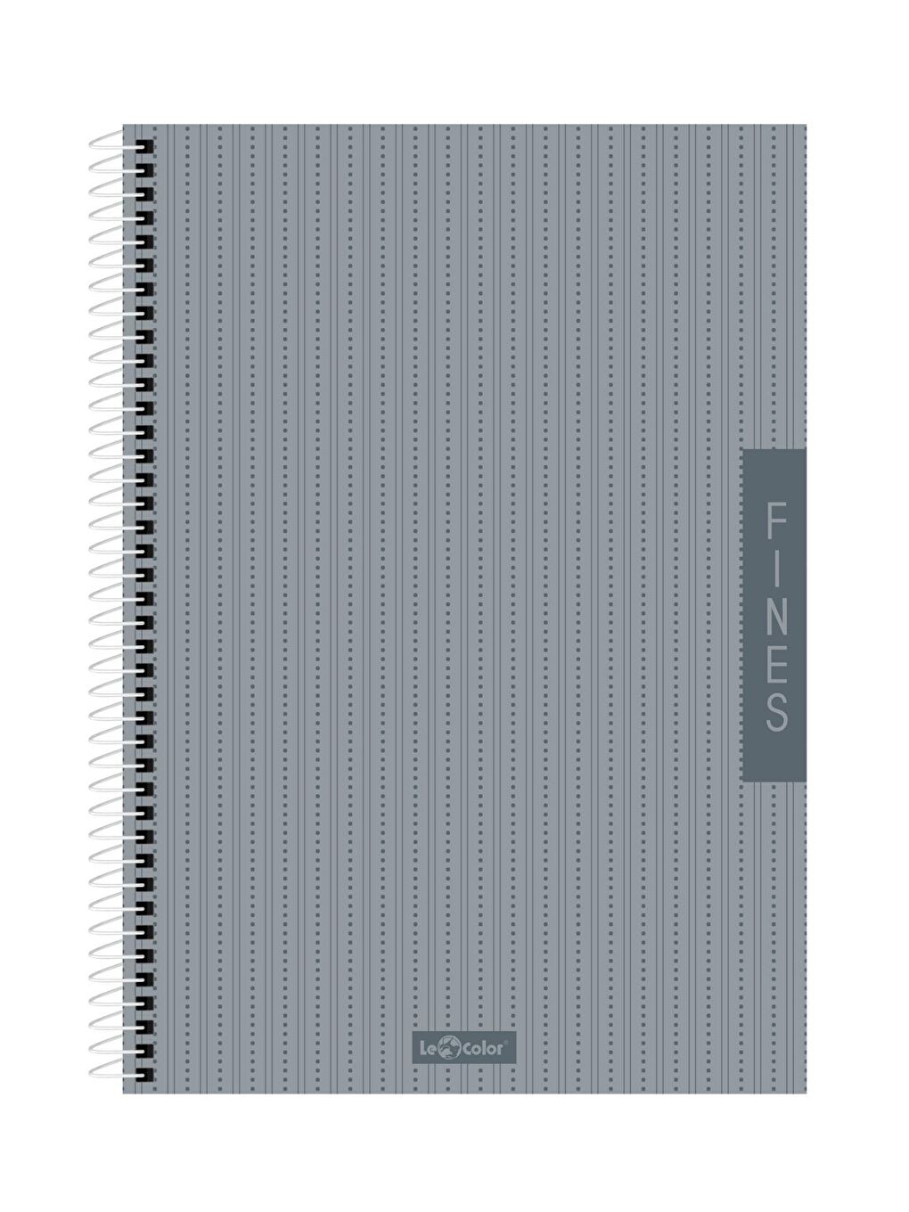 Fines Ofis Defter A4 Spiralli Kareli Gri