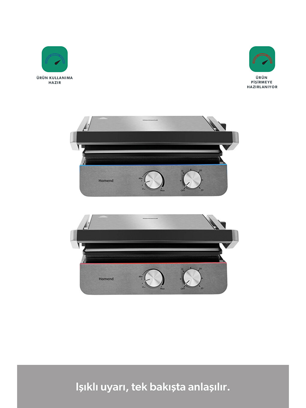 Grilliant 1344H Inox Gövdeli, Döküm Plakalı Tost ve Izgara Makinesi-1