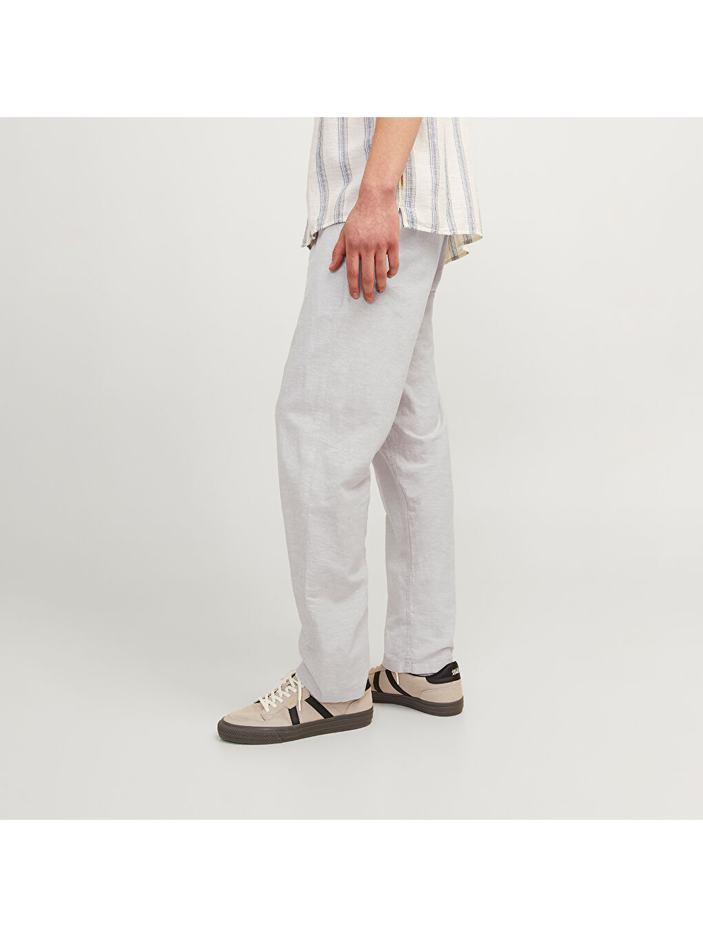 Kane Summer Linen Blend Jogger Erkek Gri Pantolon-3