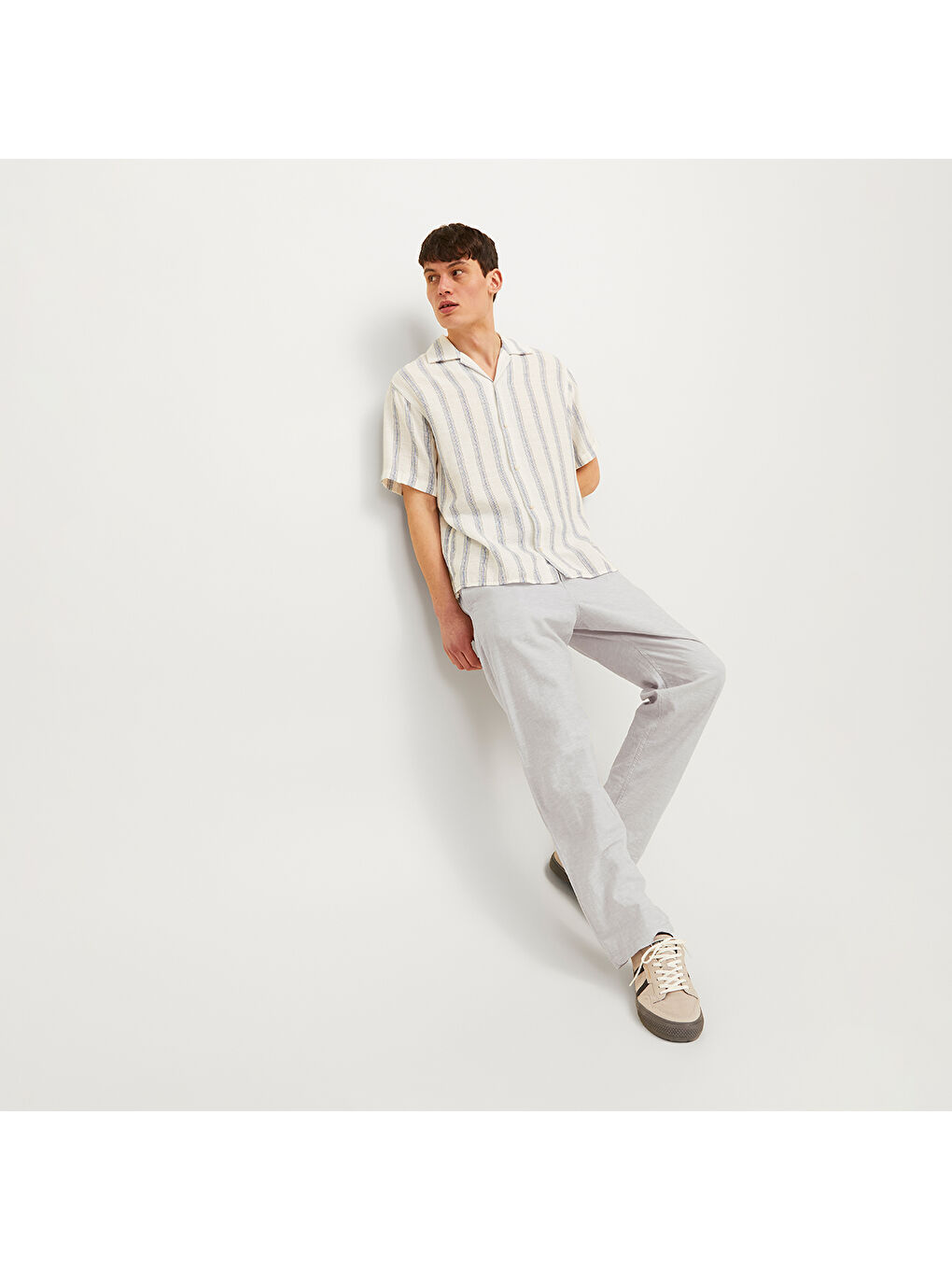 Kane Summer Linen Blend Jogger Erkek Gri Pantolon-4