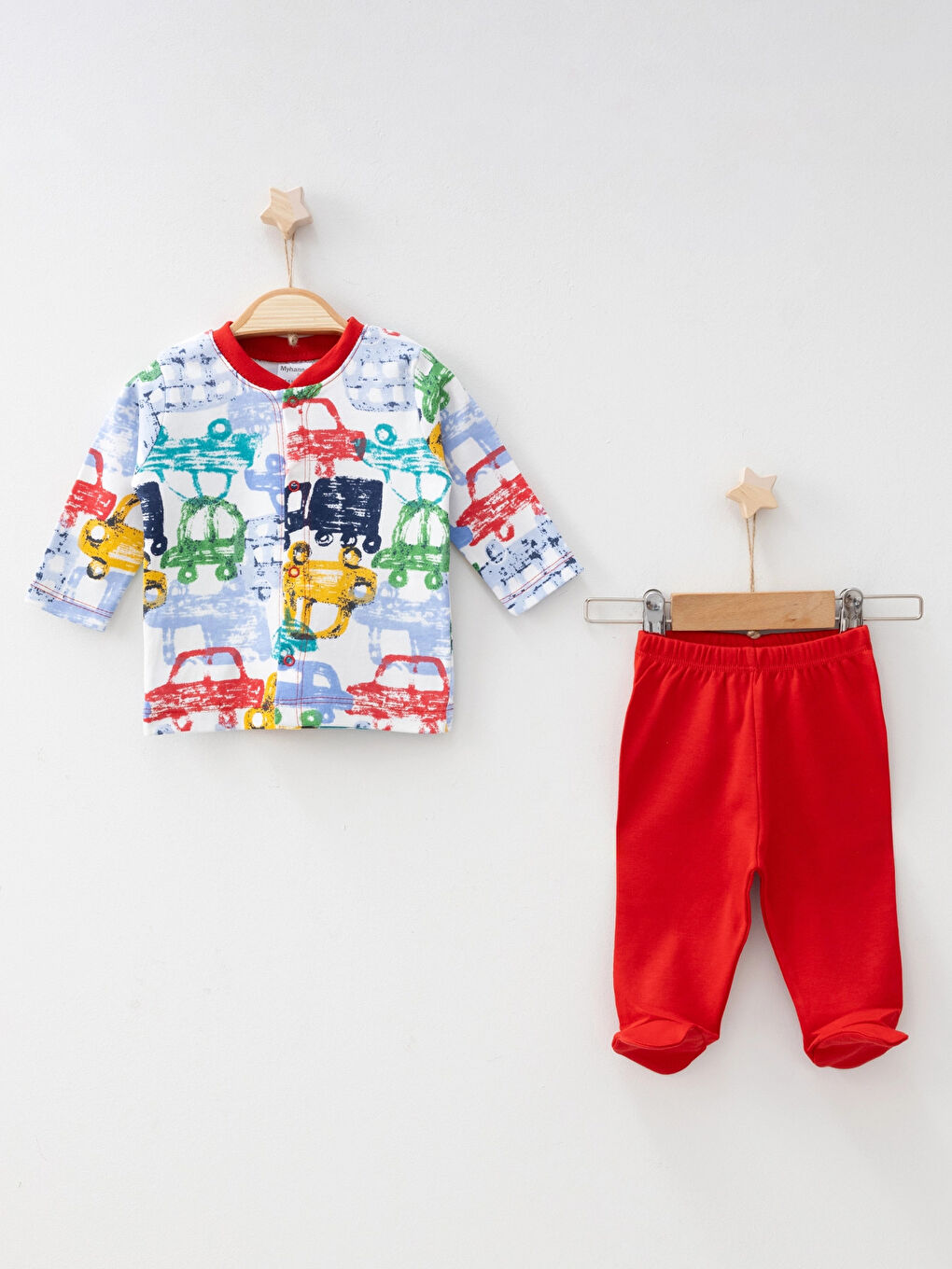 Kırmızı Araba Emp. Patikli Pijama Takım 2407