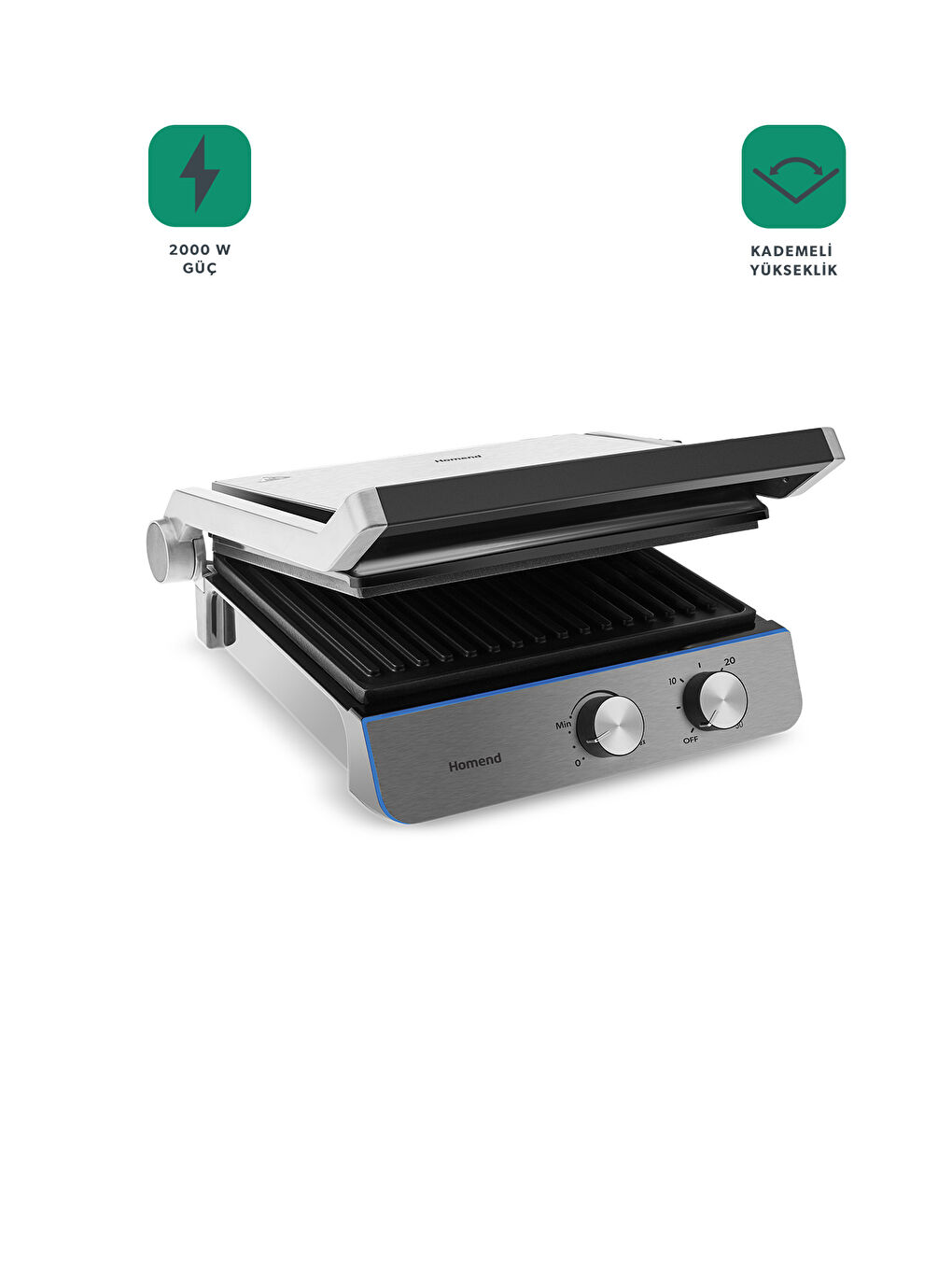 Grilliant 1344H Inox Gövdeli, Döküm Plakalı Tost ve Izgara Makinesi-3