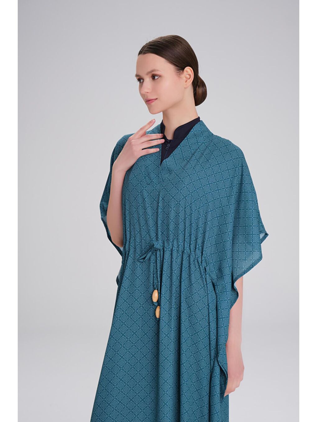 Desenli Yeşil Uzun Pareo 4096-4