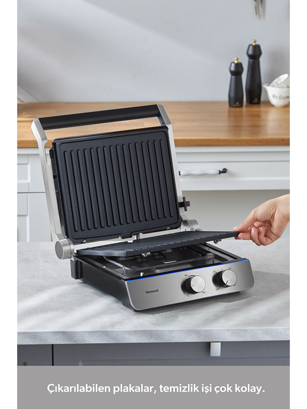 Grilliant 1344H Inox Gövdeli, Döküm Plakalı Tost ve Izgara Makinesi-6