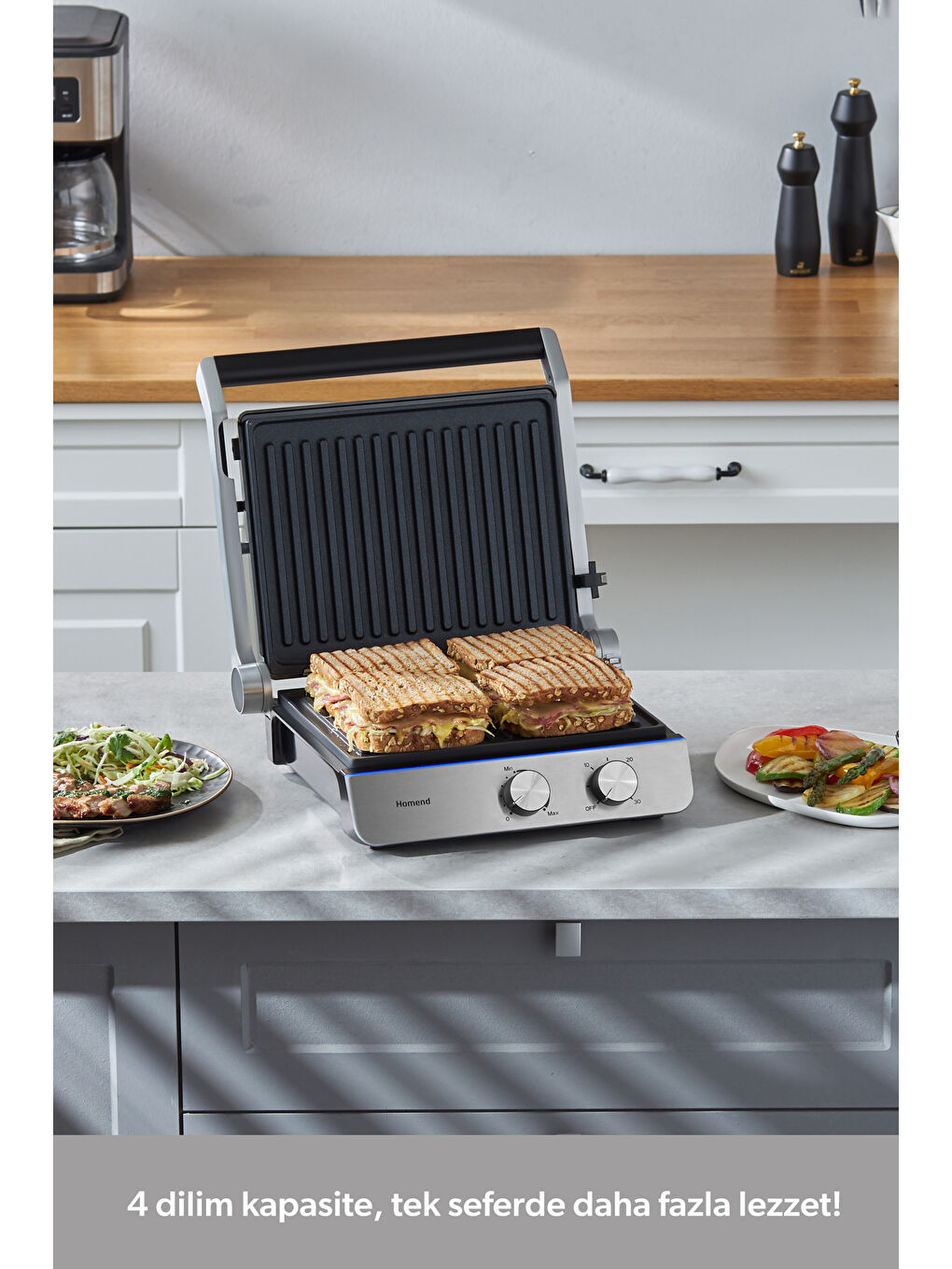 Grilliant 1344H Inox Gövdeli, Döküm Plakalı Tost ve Izgara Makinesi-8