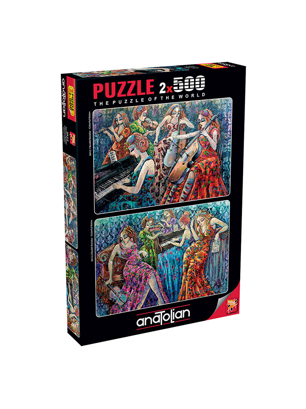 Anatolian Renksiz Puzzle 2x500 Parça Renkli Notalar 1 3612