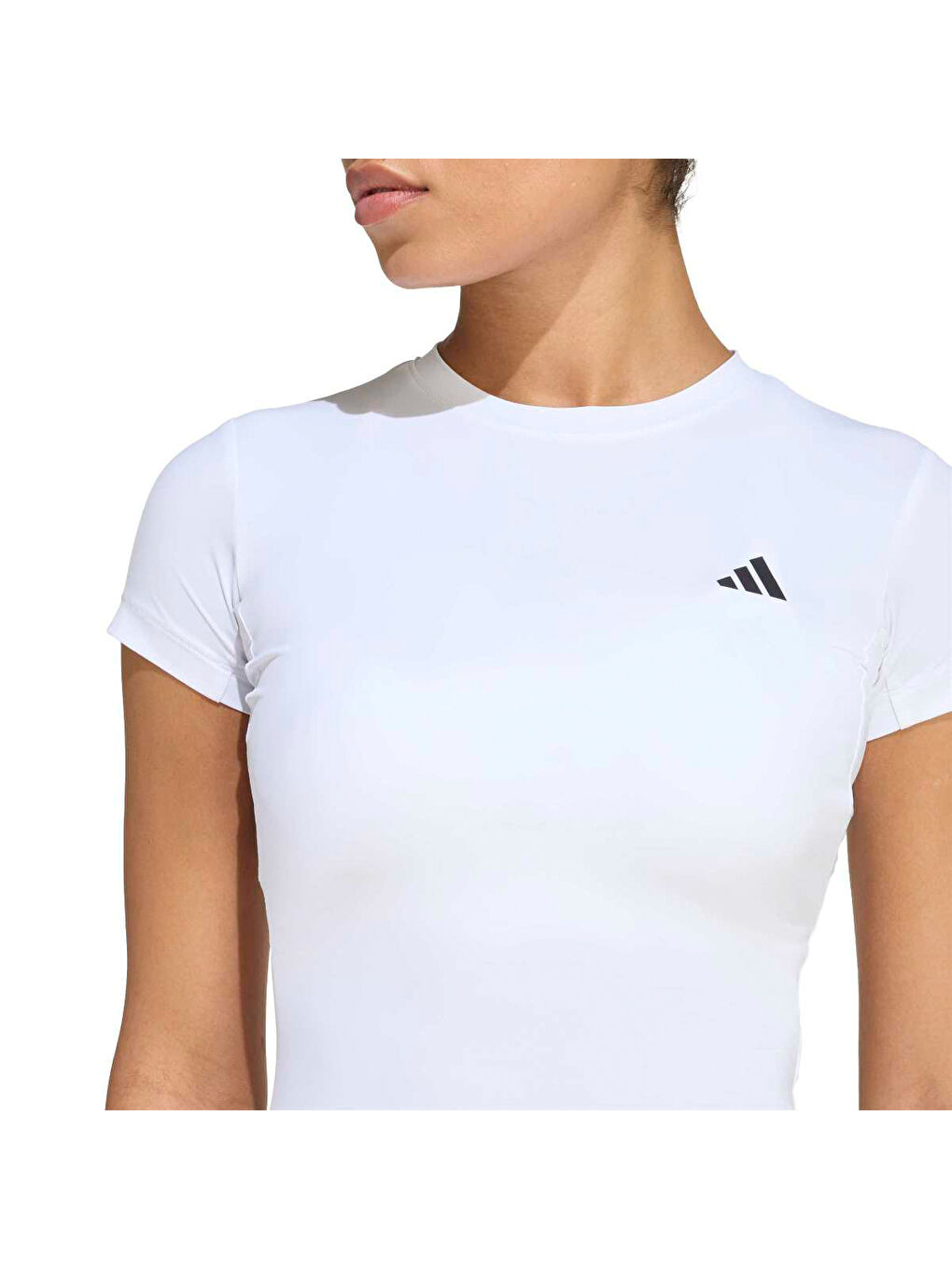 Power Essentials Workout Contour Kadın Beyaz Yuvarlak Yaka Tişört-1