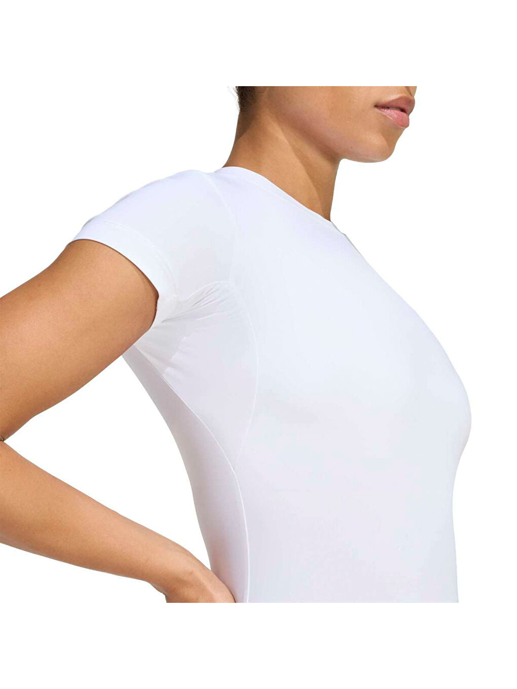 Power Essentials Workout Contour Kadın Beyaz Yuvarlak Yaka Tişört-2