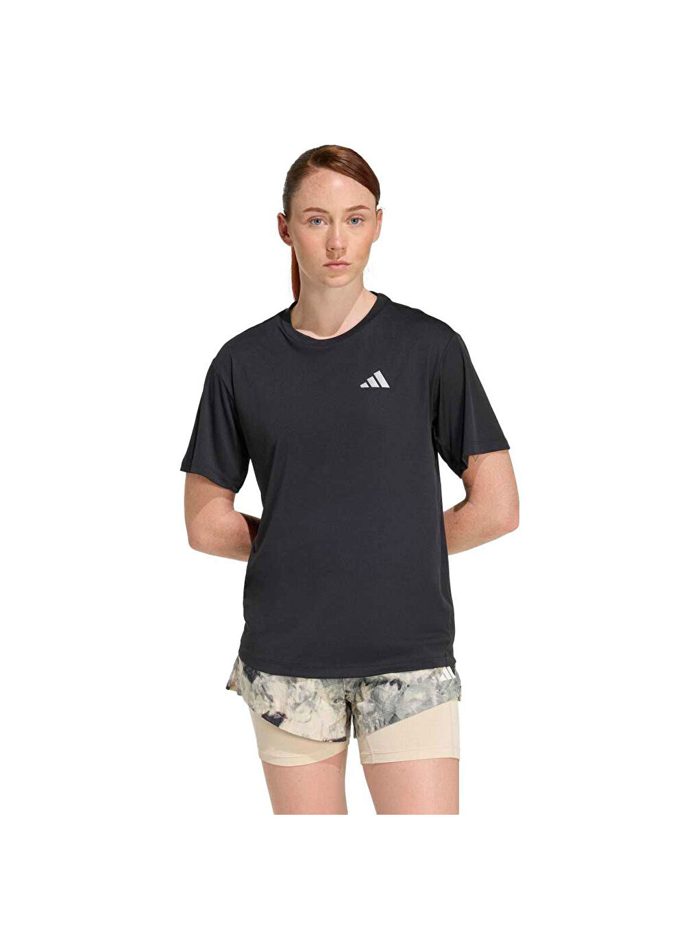 Running Essentials Kadın Siyah Yuvarlak Yaka Tişört