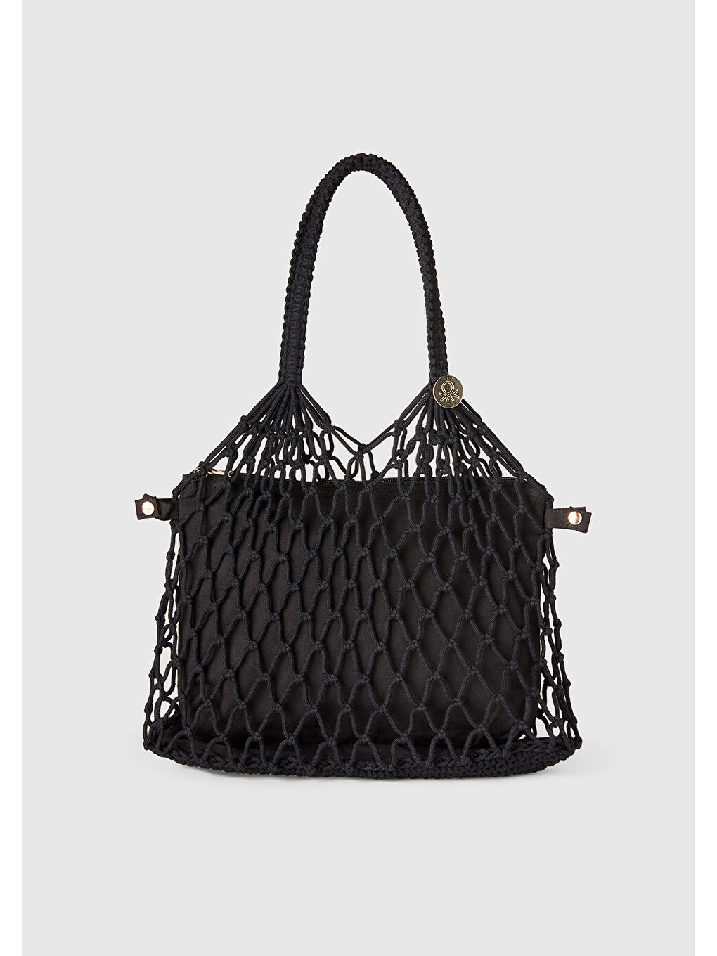 Kadın Siyah İçi Pamuk Delikli Omuz Çantası