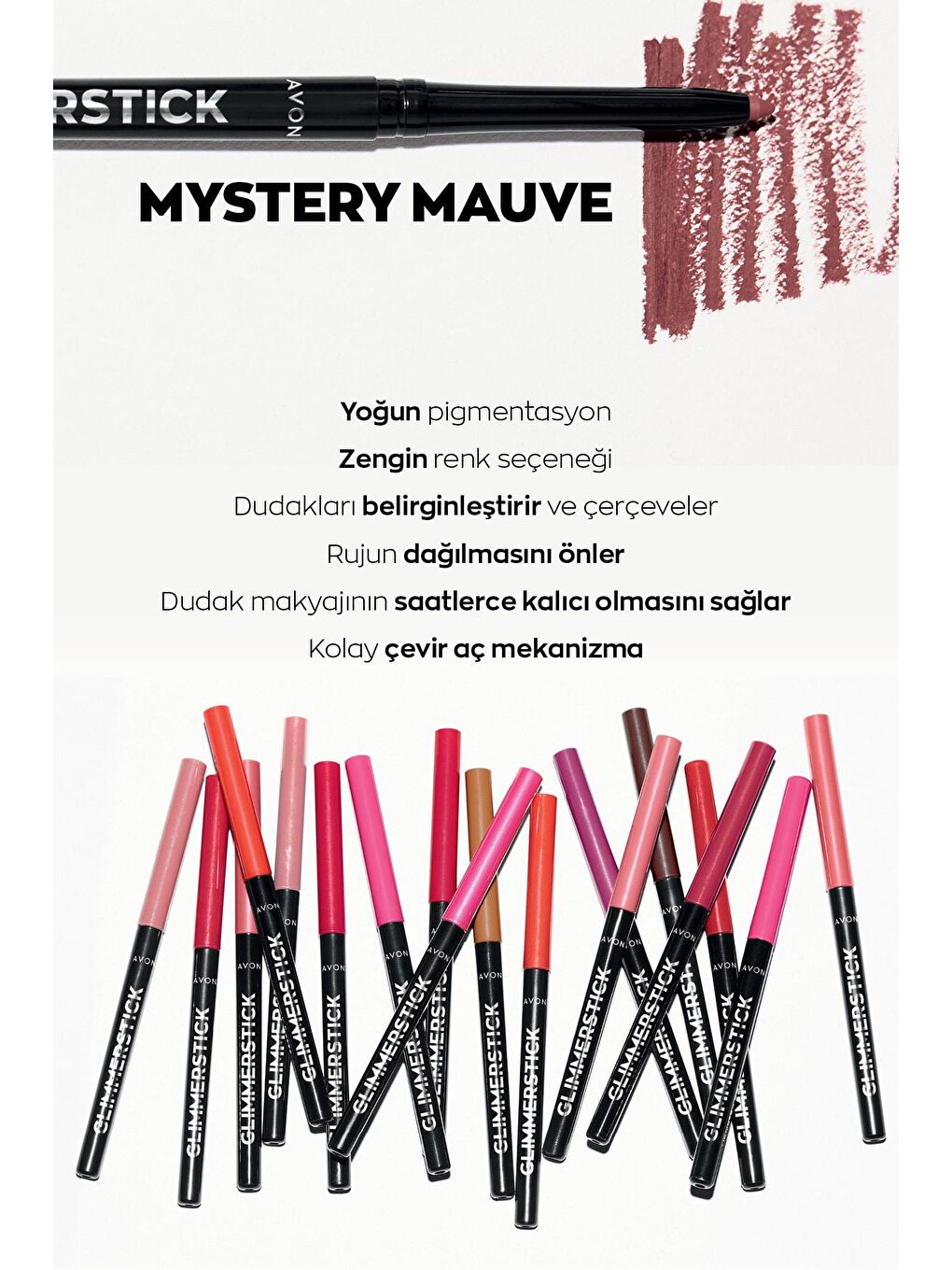 AVON Renksiz Glimmerstick Dudak Kalemi Mystery Mauve - 1