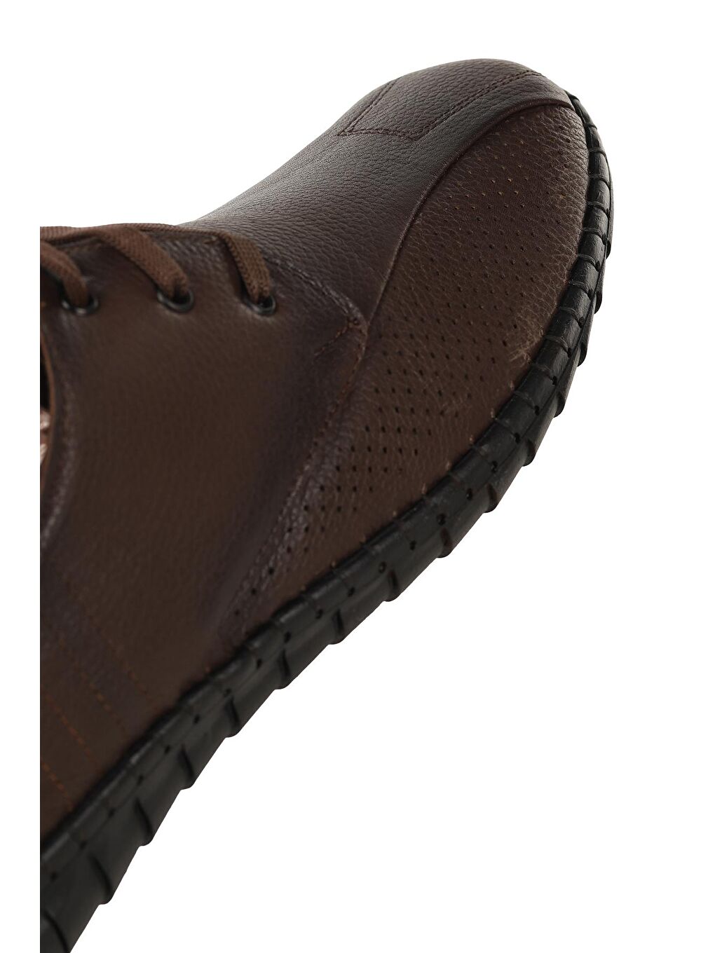 Kahverengi %100 Deri Büyük Numara Erkek Günlük Casual Ayakkabı Ösyl Hesna-3