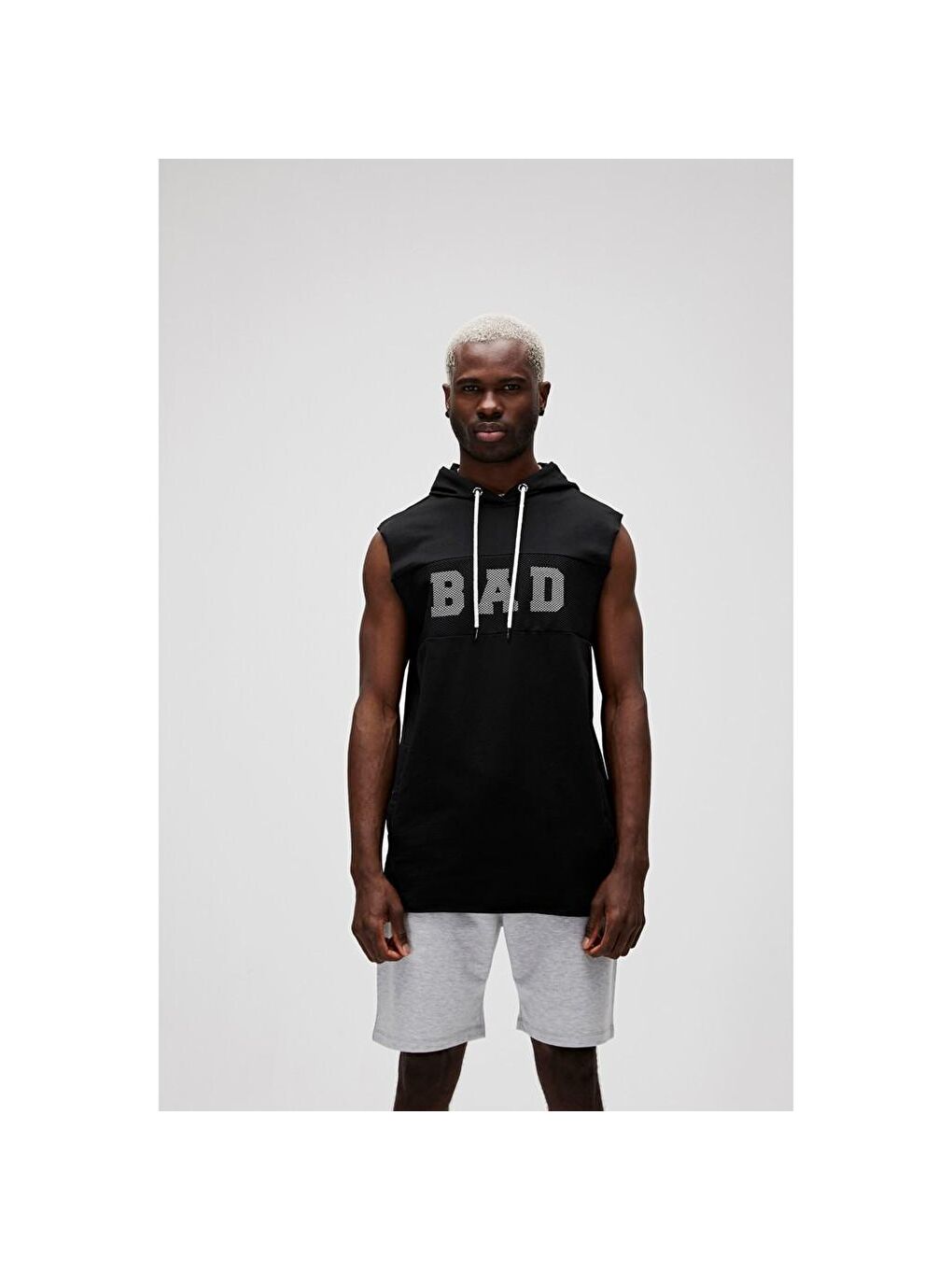 Bad Bear Bad Net Sleeveless Erkek Siyah Kapüşonlu Sweatshirt