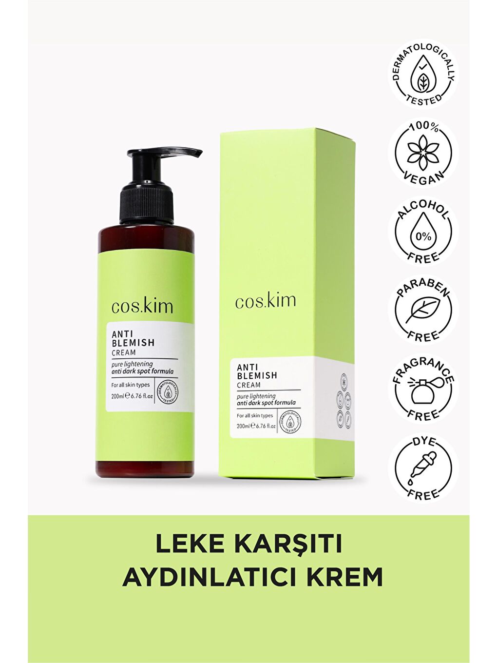 cos.kim Renksiz Leke Karşıtı Ve Gözenek Sıkılaştırıcı Aydınlatıcı Krem 200ml