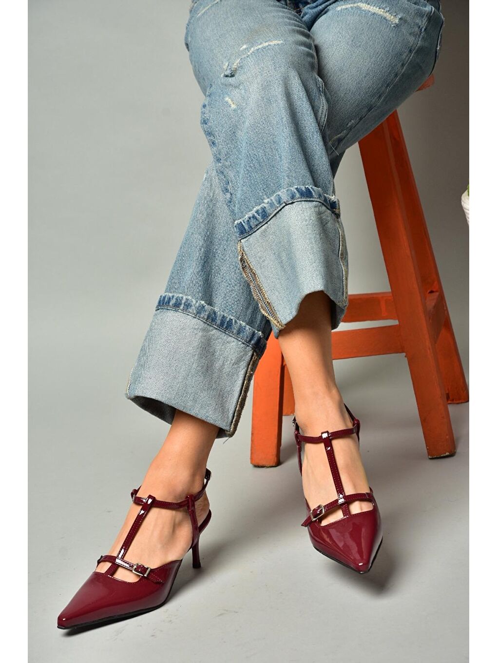 S6540712 Bordo Kadın Topuklu Ayakkabı-2