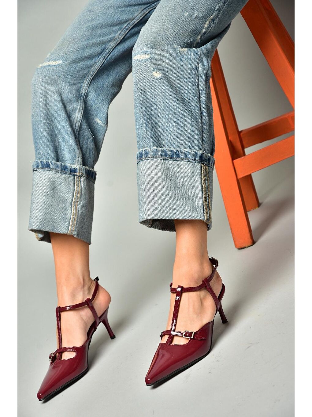 S6540712 Bordo Kadın Topuklu Ayakkabı-3