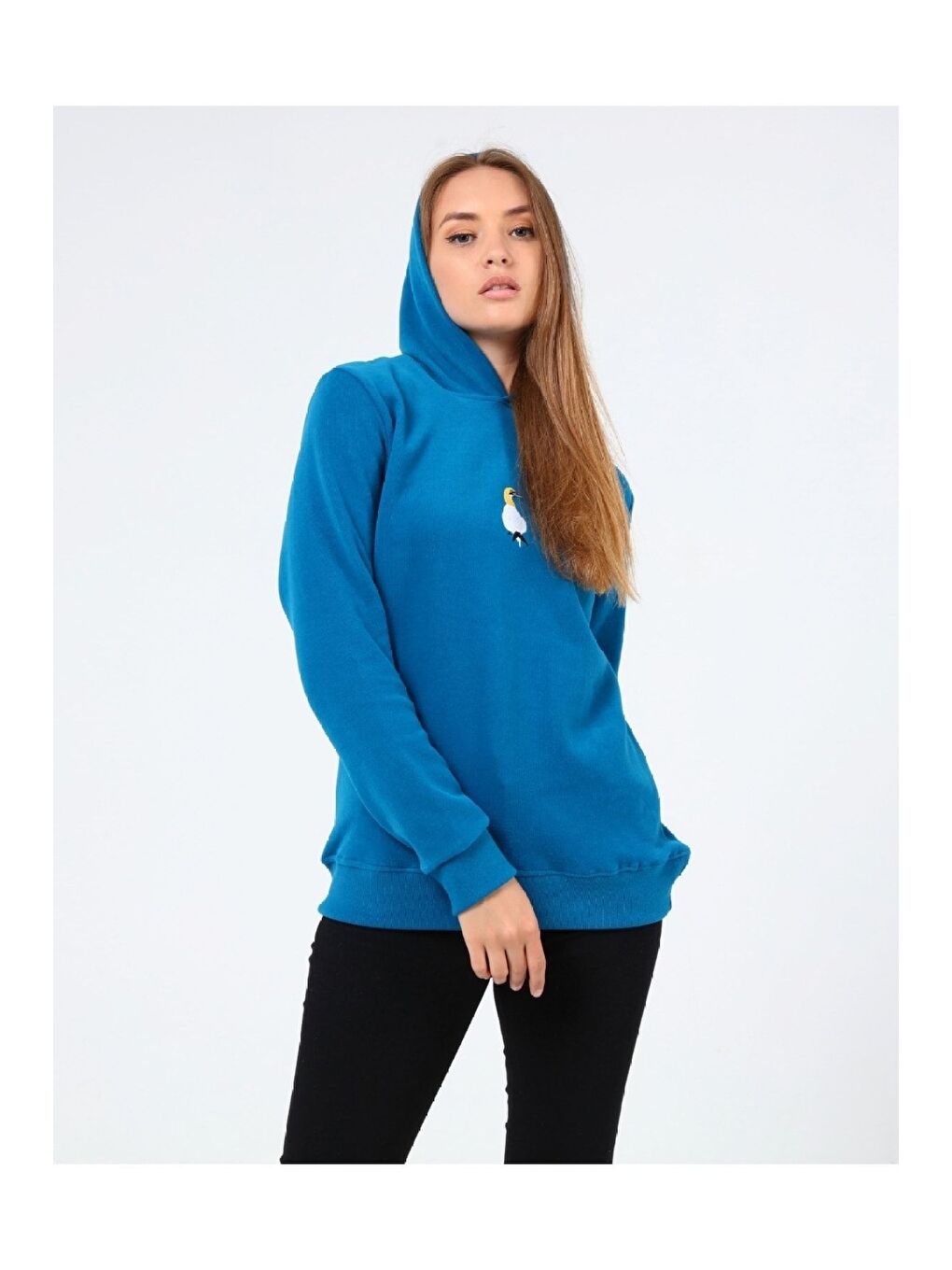 GENIUS STORE Mavi Store Kadın Selanik Outdoor Kapüşonlu Sweatshirt Nakış Işlemeli GANNET-KAPŞONLU - 2