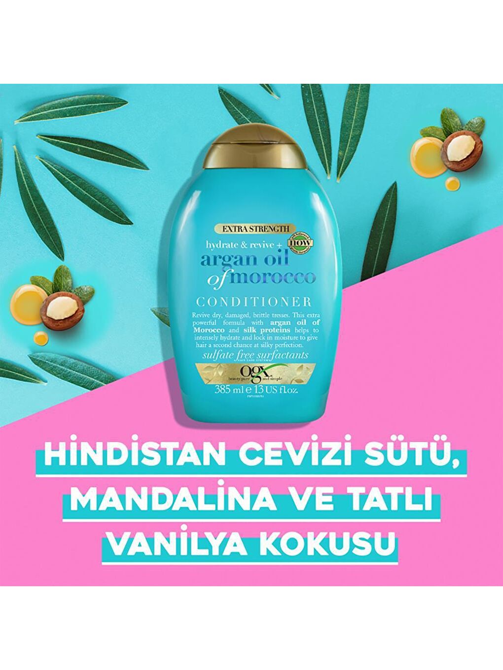 OGX Renksiz Extra Güçlü Nemlendirici ve Canlandırıcı Argan Oil of Morocco Sülfatsız Bakım Kremi 385 ml - 4