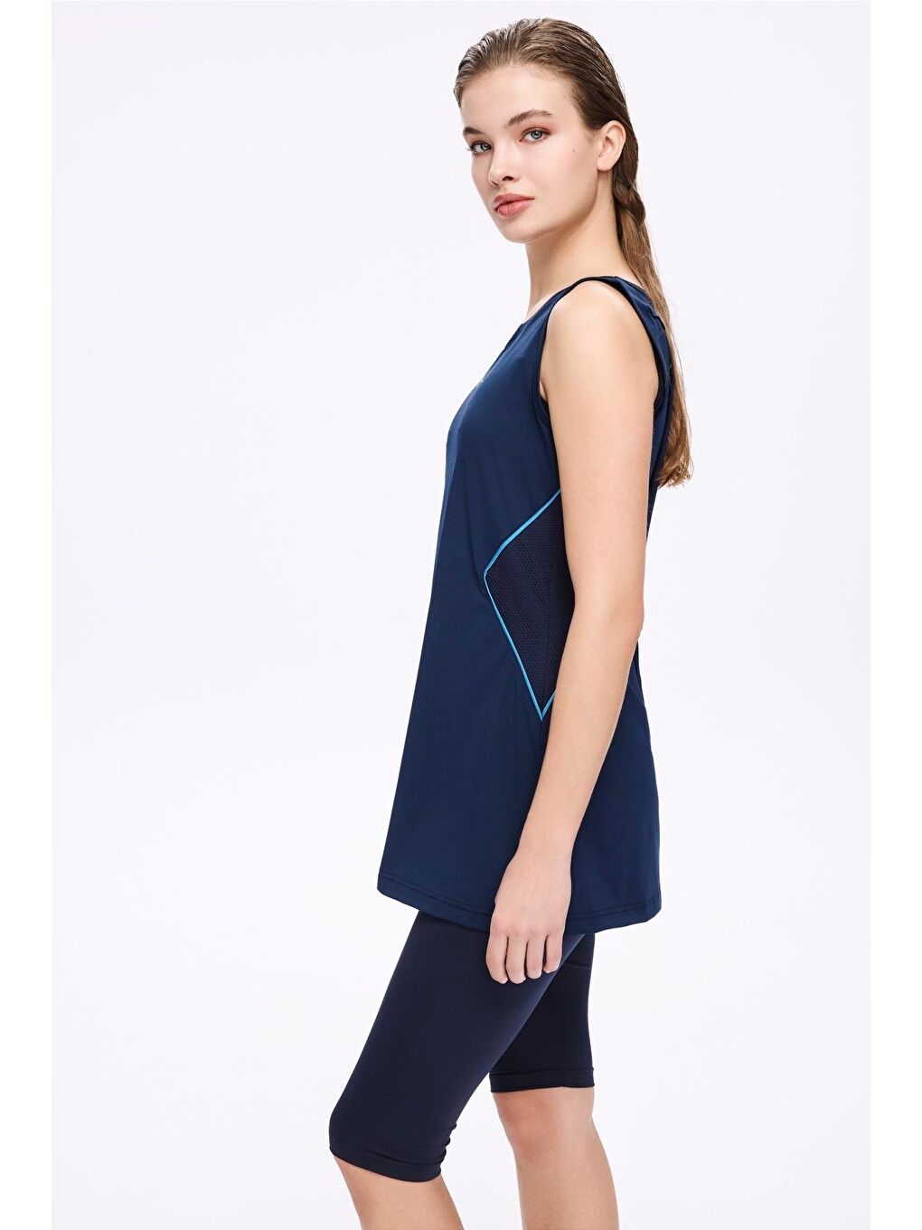 Lacivert 4 Parça Yarı Kapalı Mayo Takımı 5025-1