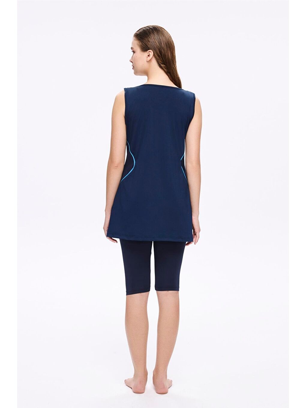 Lacivert 4 Parça Yarı Kapalı Mayo Takımı 5025-3