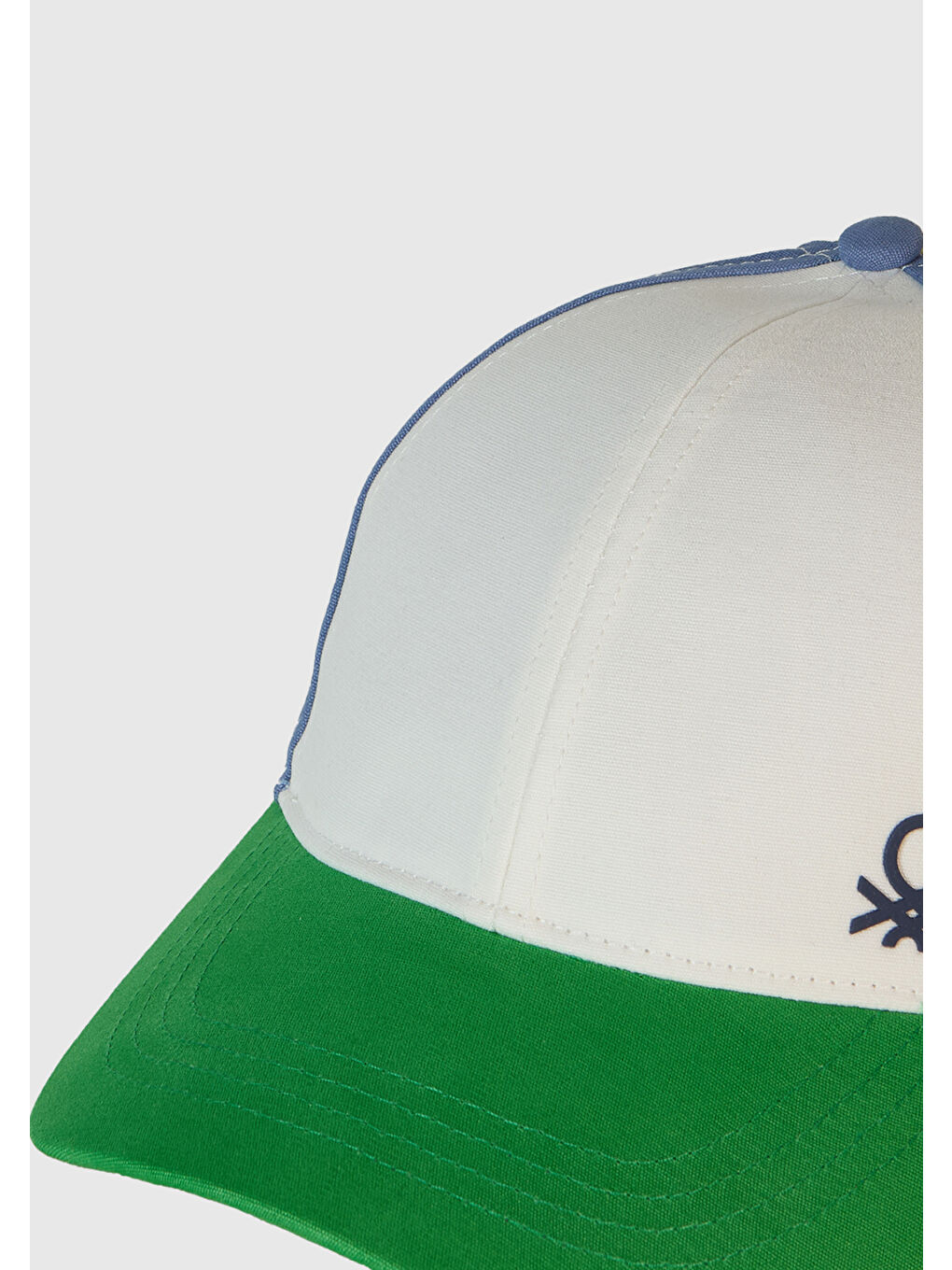 Erkek Çocuk Beyaz Renk Bloklu Logolu Kep Şapka-1