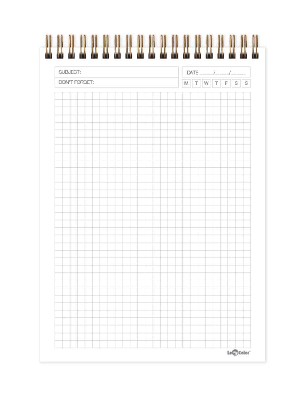 LE COLOR Karışık Writing Pad Ofis Bloknot A5 Kareli Beyaz - 1