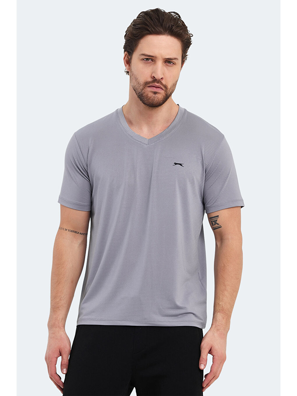 Karışık KATRINA 5 li Set Erkek Beyaz - Siyah - Gri - Saks Mavi - Kırmızı Tişört-2