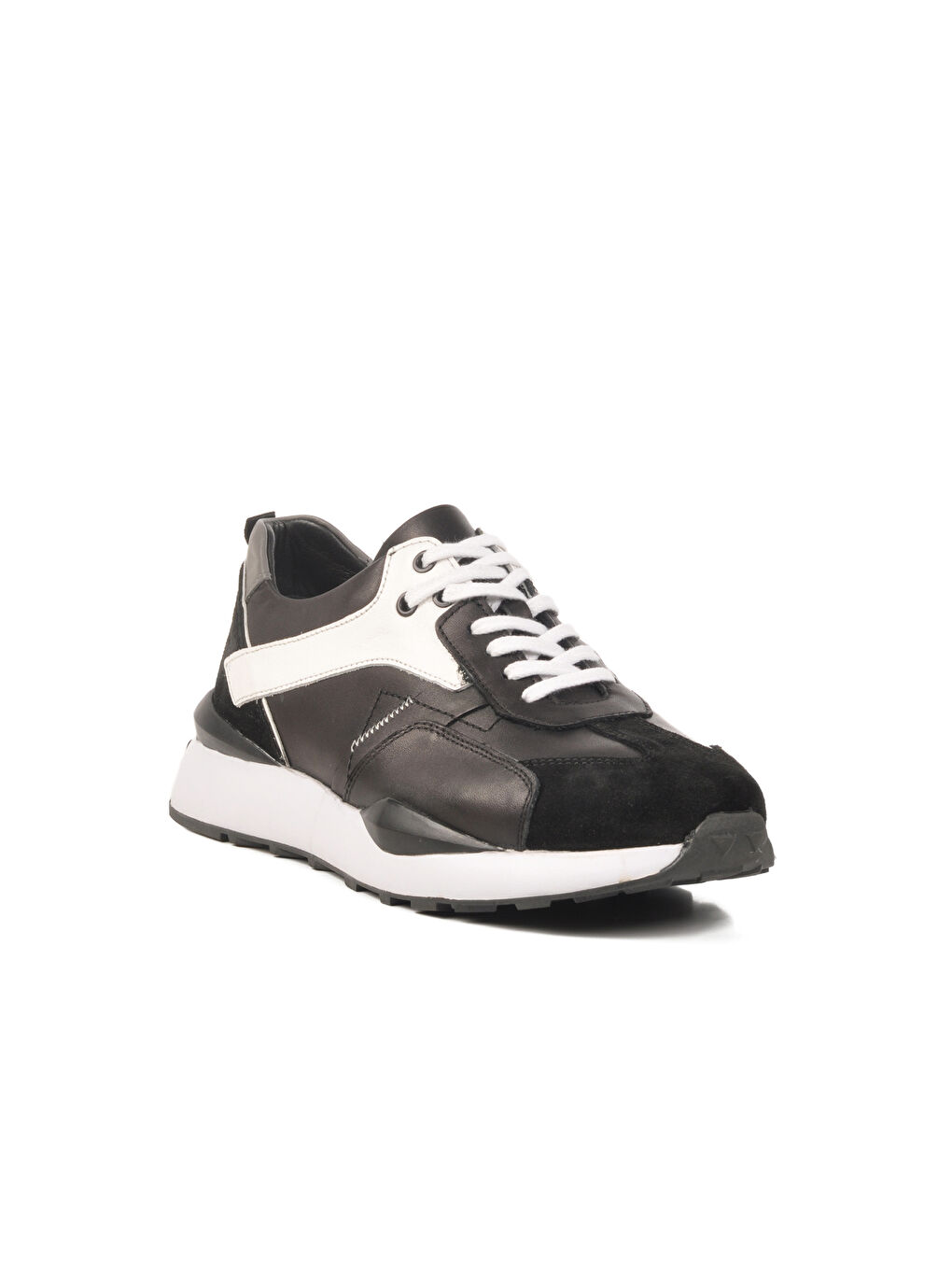 Siyah Beyaz Hakiki Deri Erkek Casual Ayakkabı 2Y1076-6285 M-2