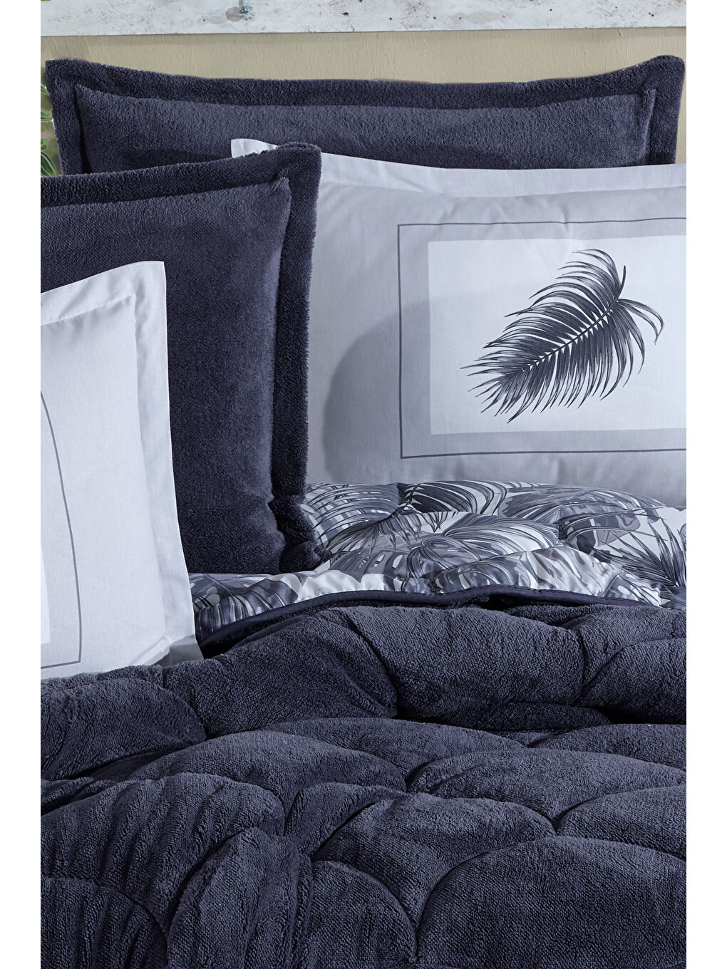 Lacivert Wellsoft Tek Kişilik Uyku Seti Çift Taraflı Puma-2