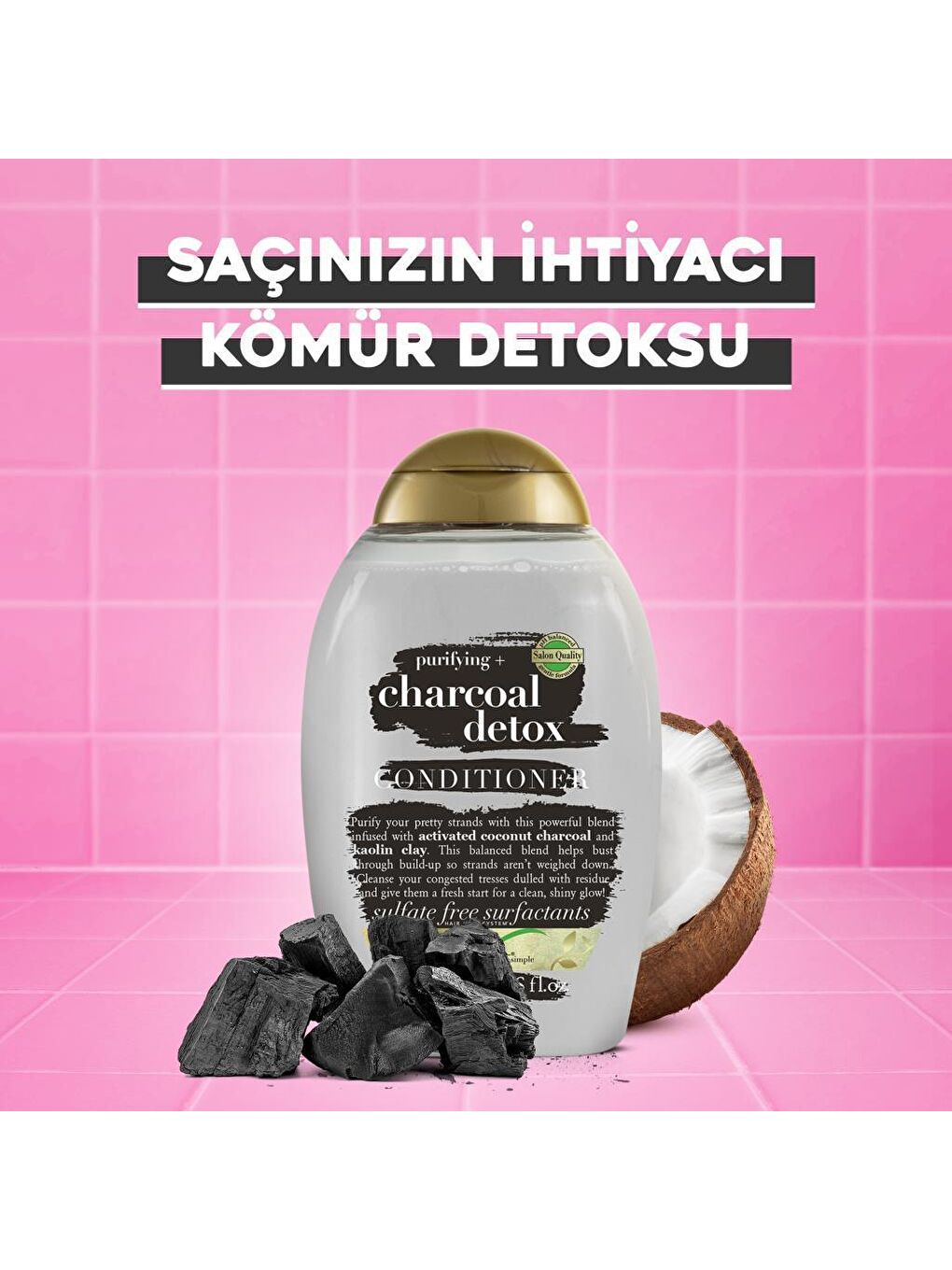 OGX Renksiz Arındırıcı Kömür Detoksu Sülfatsız Saç Bakım Kremi 385 ml - 1