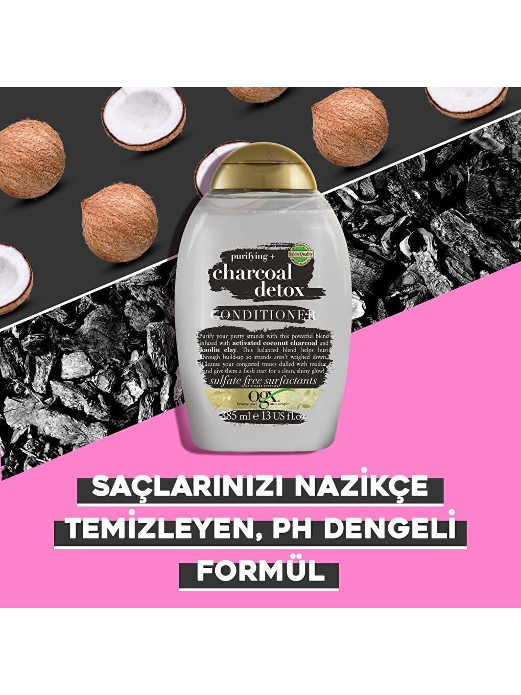 OGX Renksiz Arındırıcı Kömür Detoksu Sülfatsız Saç Bakım Kremi 385 ml - 4