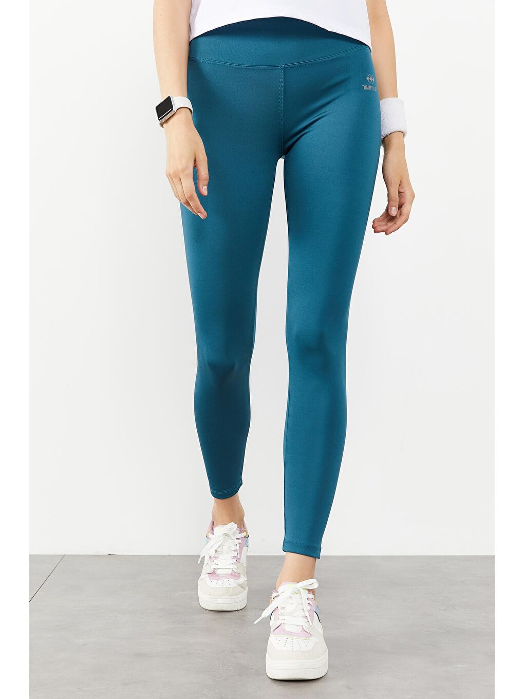 Yeşil Zümrüt Yüksek Bel Streç Slim Fit Dar Paça Kadın Tayt - 94545-4