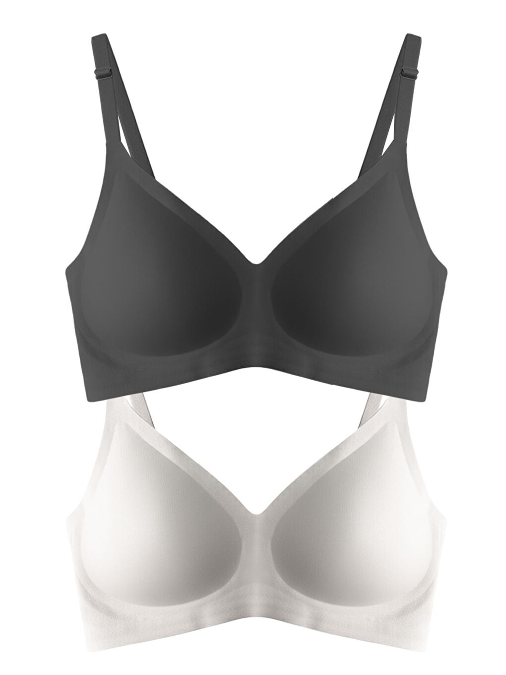 Karışık Seamless Bra - Soft | Lazer Kesim Balensiz Ayarlanabilir Askılı Dikişsiz Kadın Sütyen 2'Li Paket-6