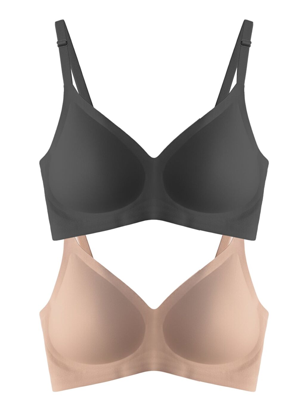 Karışık Seamless Bra - Soft | Lazer Kesim Balensiz Ayarlanabilir Askılı Dikişsiz Kadın Sütyen 2'Li Paket