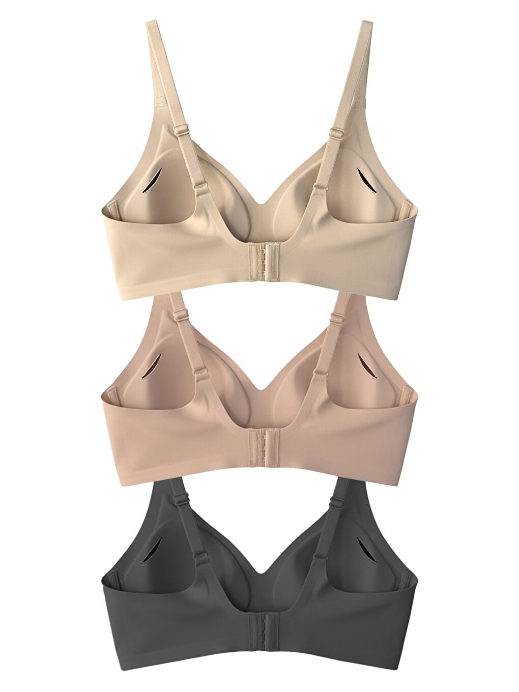 Karışık Seamless Bra - Soft | Lazer Kesim Balensiz Ayarlanabilir Askılı Dikişsiz Kadın Sütyen 3'Lü Paket-1