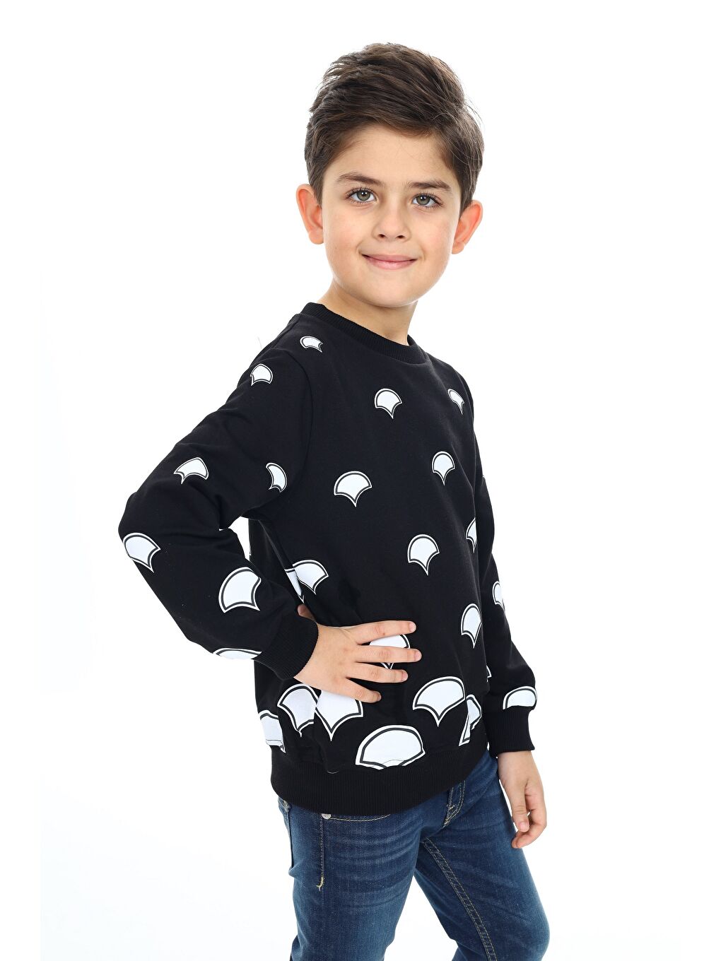 Toontoykids Siyah Erkek Çocuk Baskılı Sweatshirt - 1