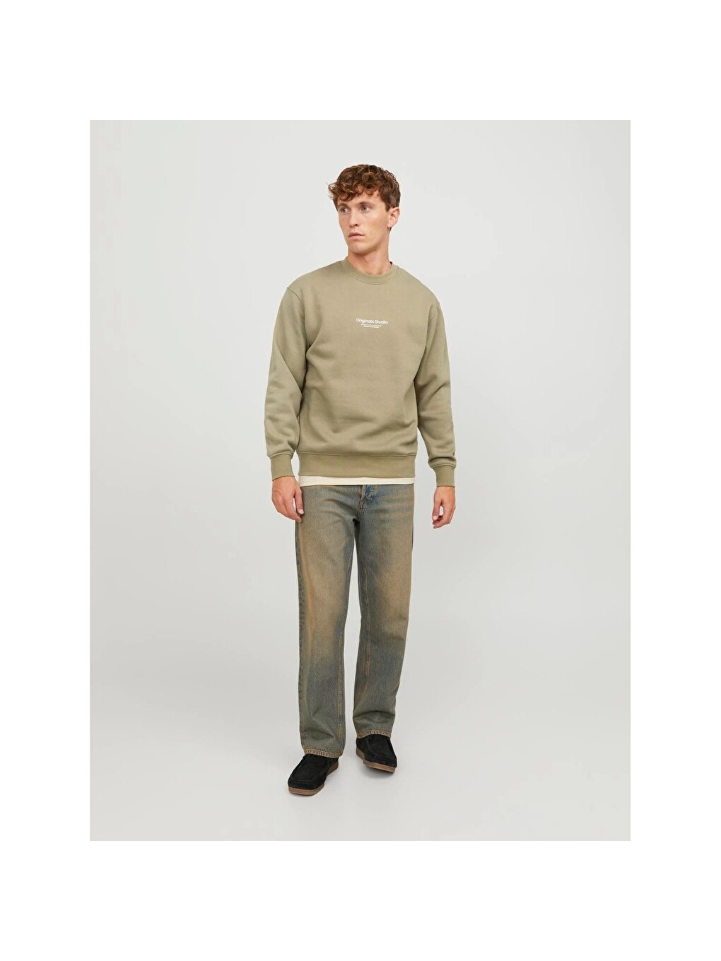 Yeşil Vesterbro Erkek Bej Bisiklet Yaka Sweatshirt-1