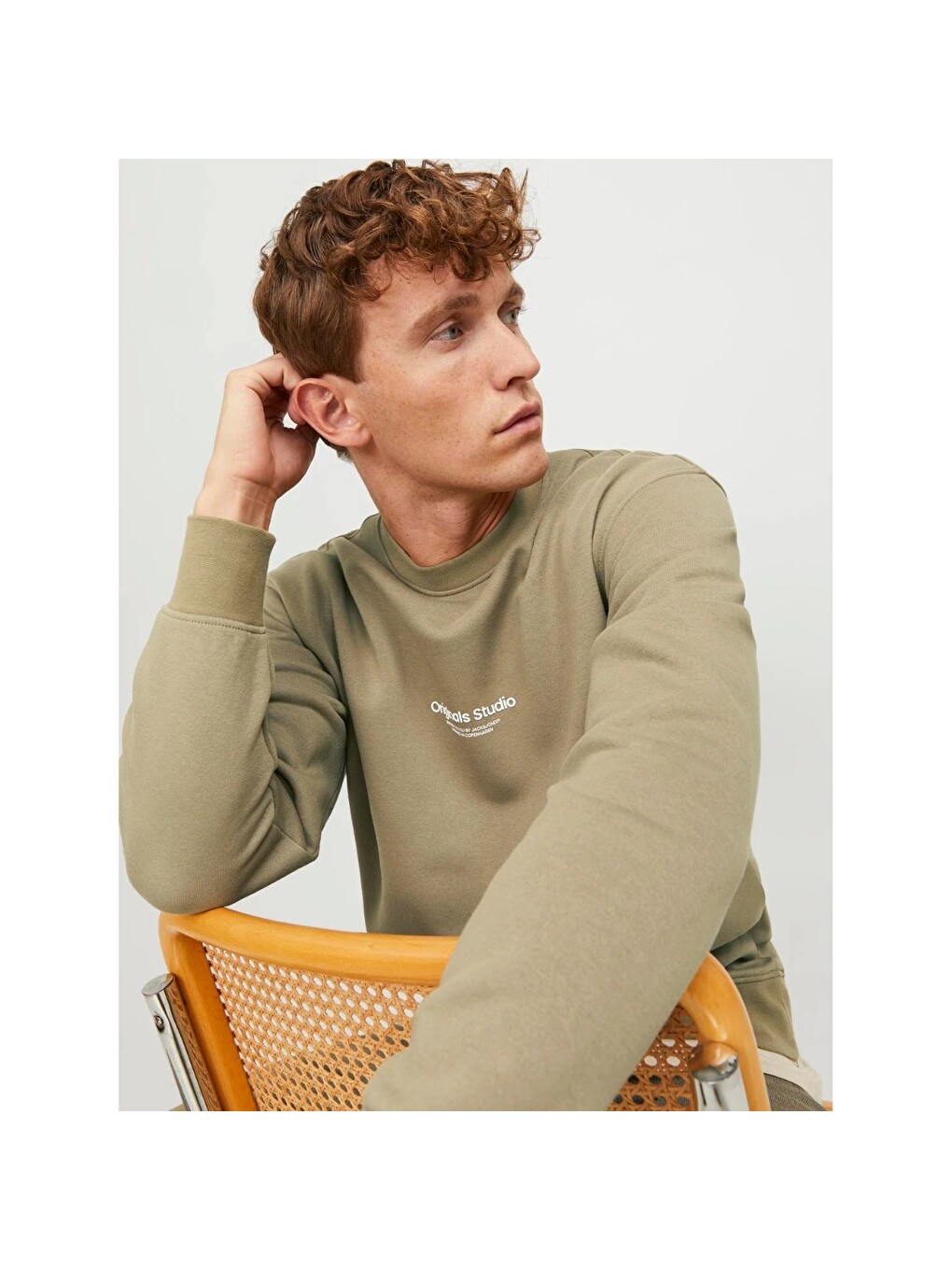 Yeşil Vesterbro Erkek Bej Bisiklet Yaka Sweatshirt-2