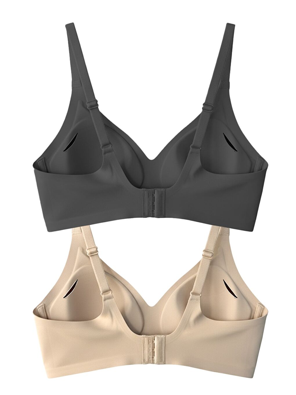Karışık Seamless Bra - Soft | Lazer Kesim Balensiz Ayarlanabilir Askılı Dikişsiz Kadın Sütyen 2'Li Paket-2-1