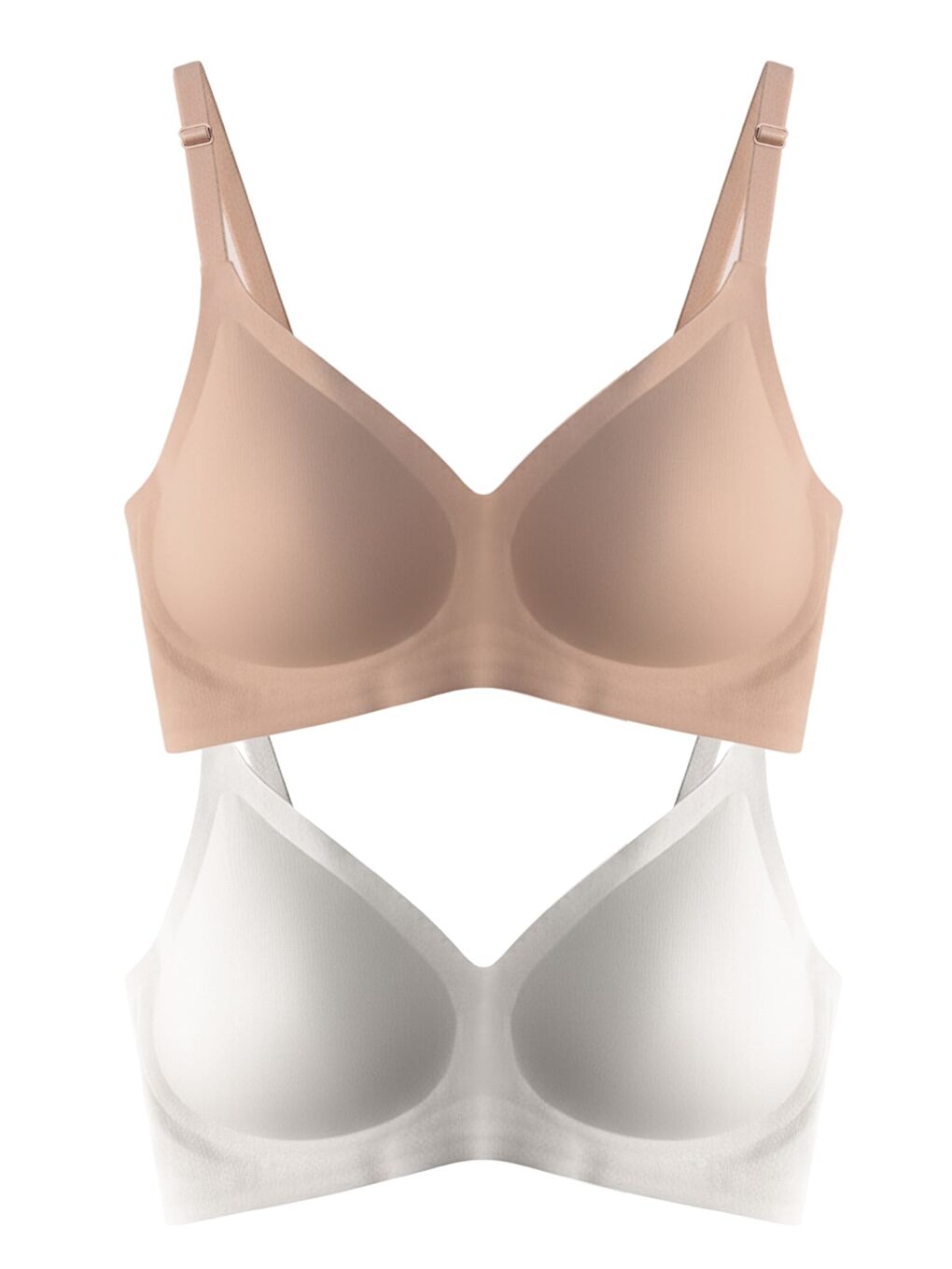 Karışık Seamless Bra - Soft | Lazer Kesim Balensiz Ayarlanabilir Askılı Dikişsiz Kadın Sütyen 2'Li Paket-4