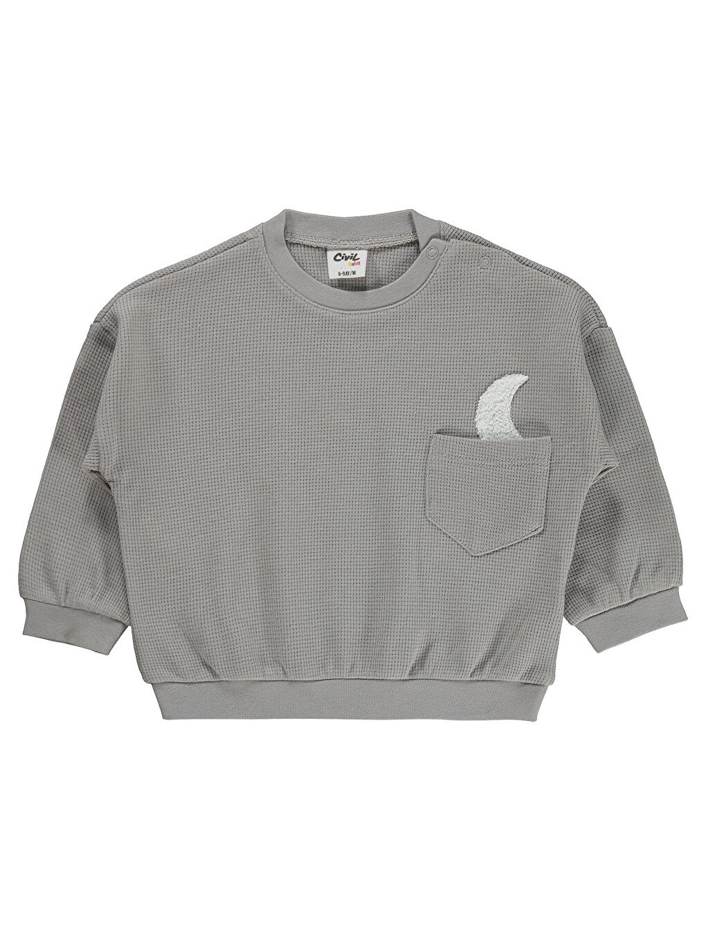 Baby Cep Hilal Baskılı 6-18 Ay Sweatshirt - Gri