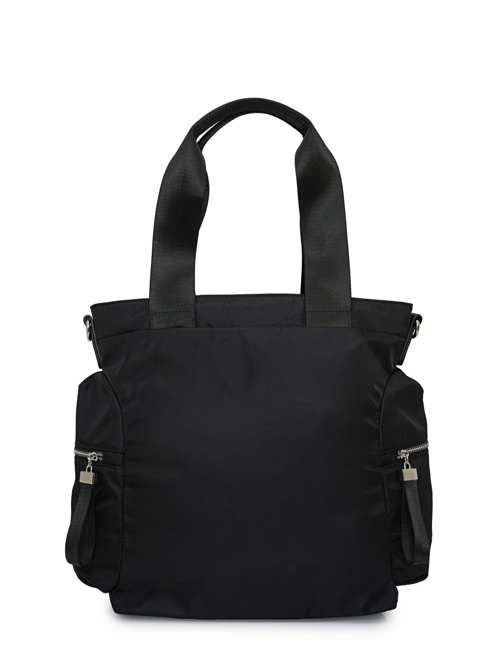 Siyah Fermuarlı Yan Cepli Kadın Omuz Çantası MB21