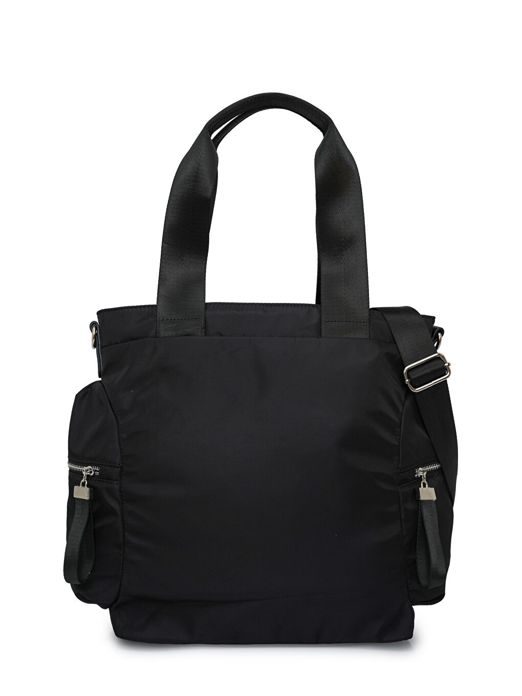 Siyah Fermuarlı Yan Cepli Kadın Omuz Çantası MB21-1