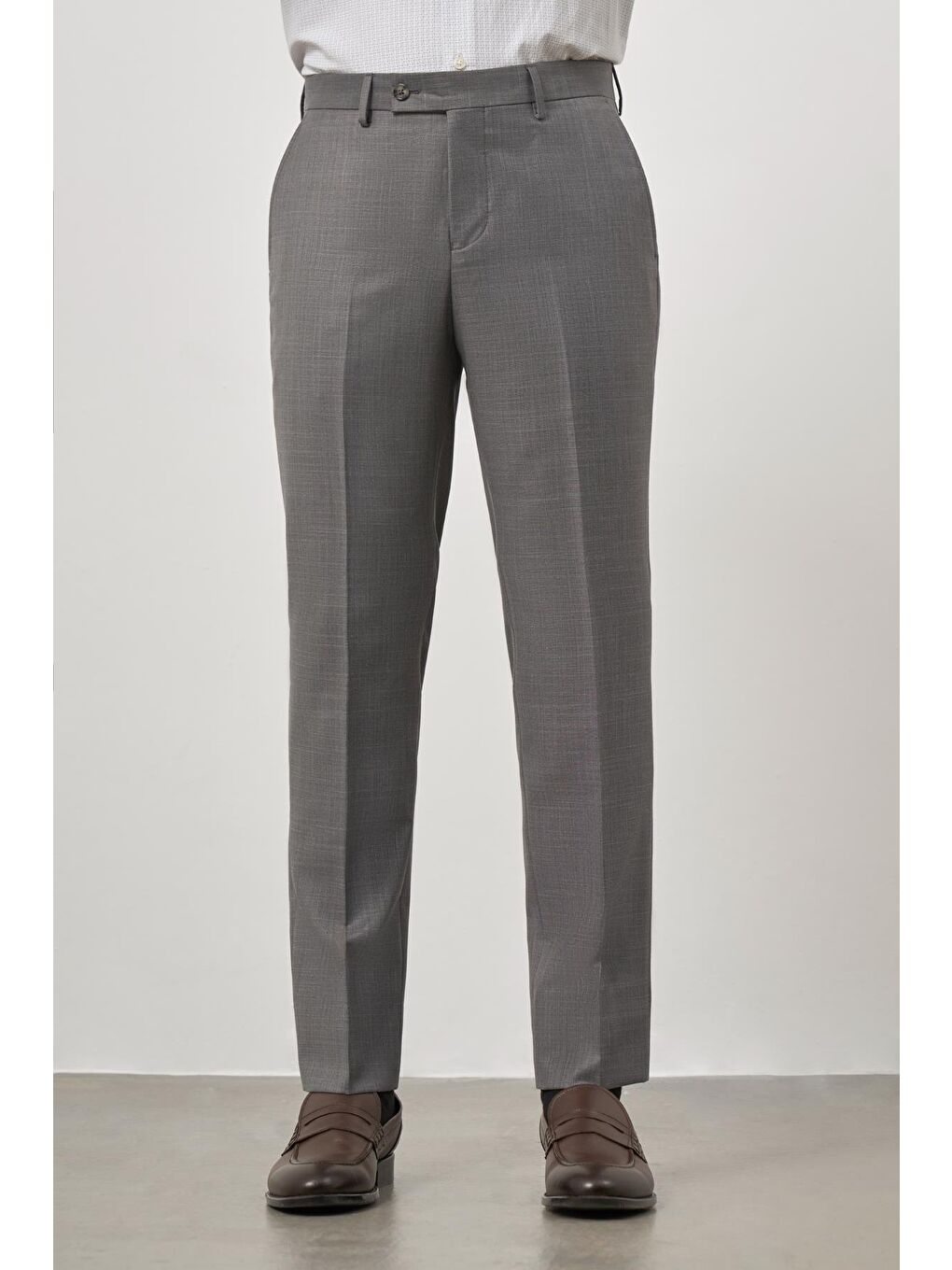 Gri Koyu Füme Yandan Cepli Slim Fit Classic Erkek Pantolon 1003245152
