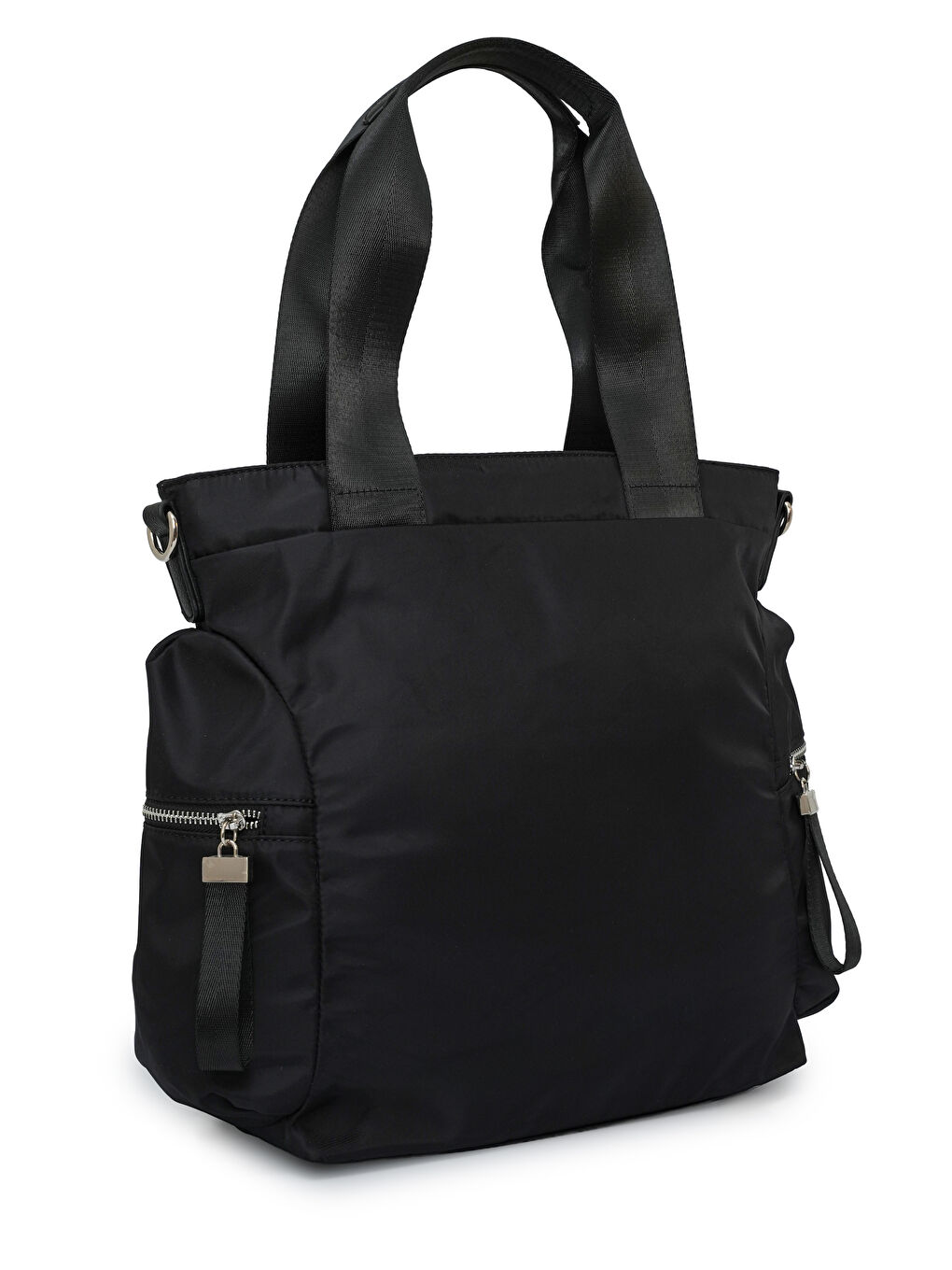 Siyah Fermuarlı Yan Cepli Kadın Omuz Çantası MB21-2