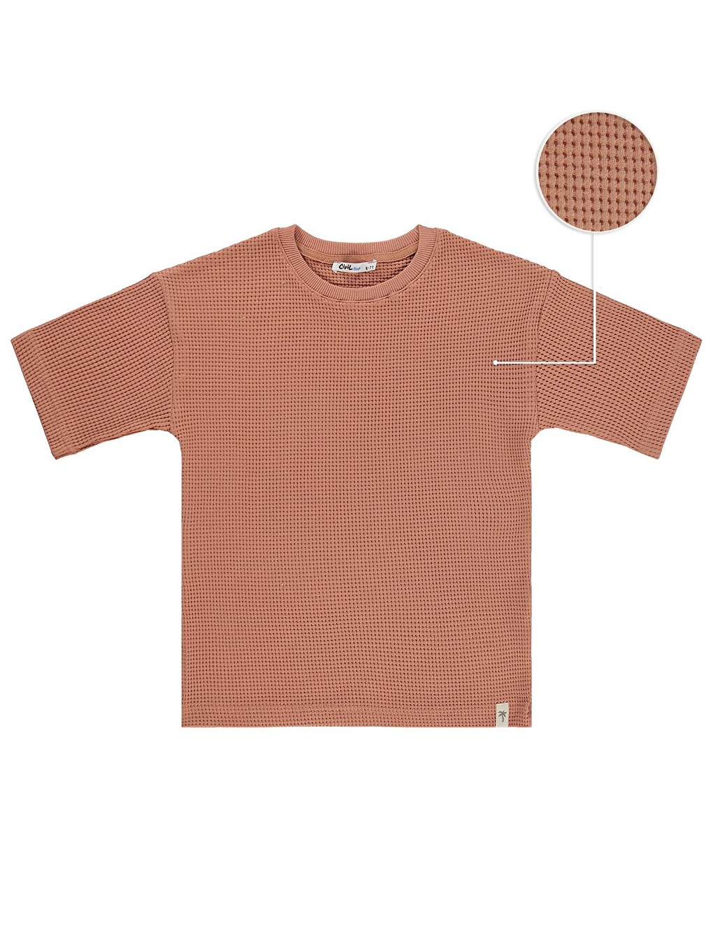 Pembe Boys Basic Waffle 10-13 Yaş Tişört - Pudra