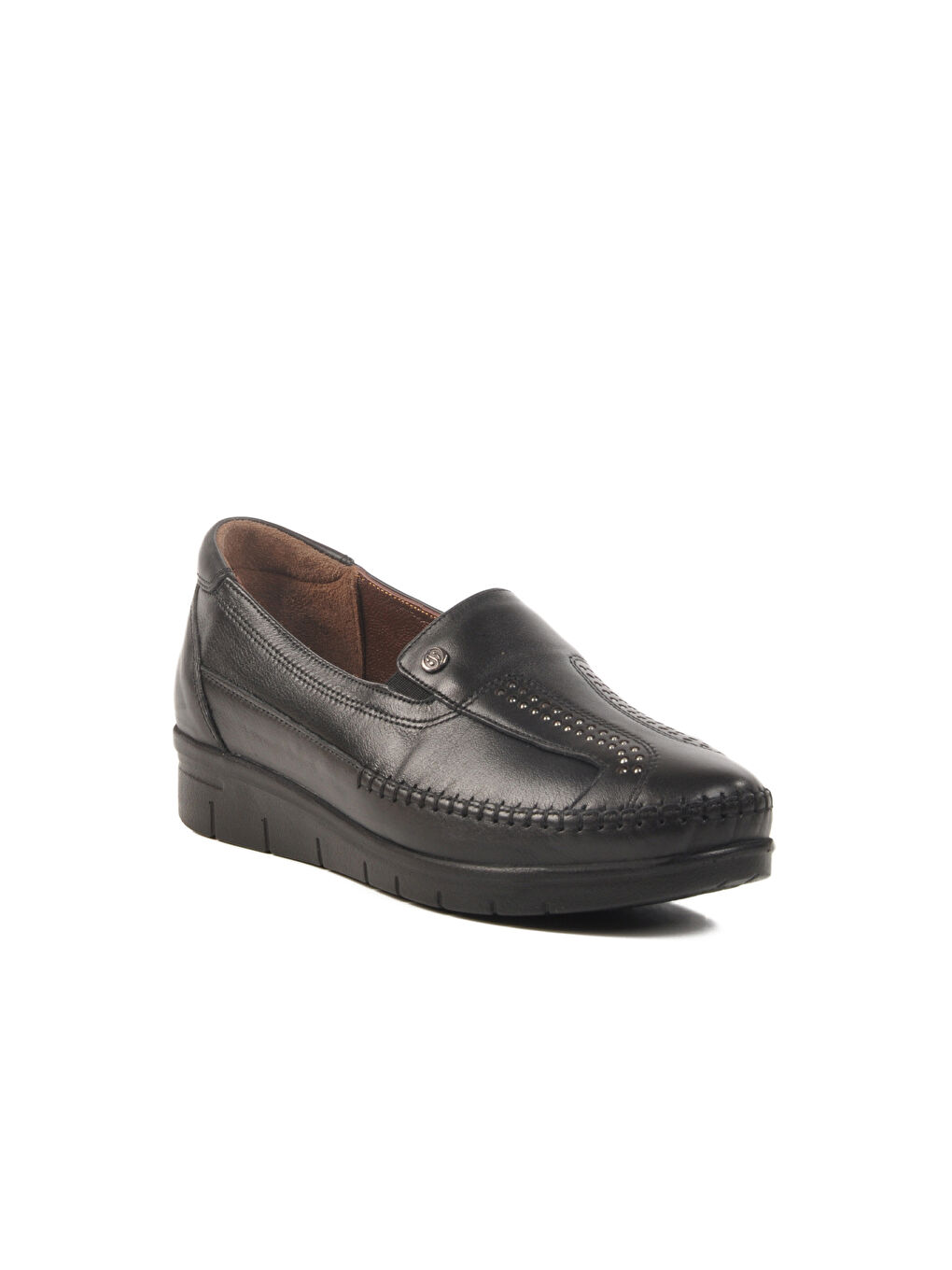 Siyah Hakiki Deri Kadın Anatomik Casual Ayakkabı 42641 Z-2