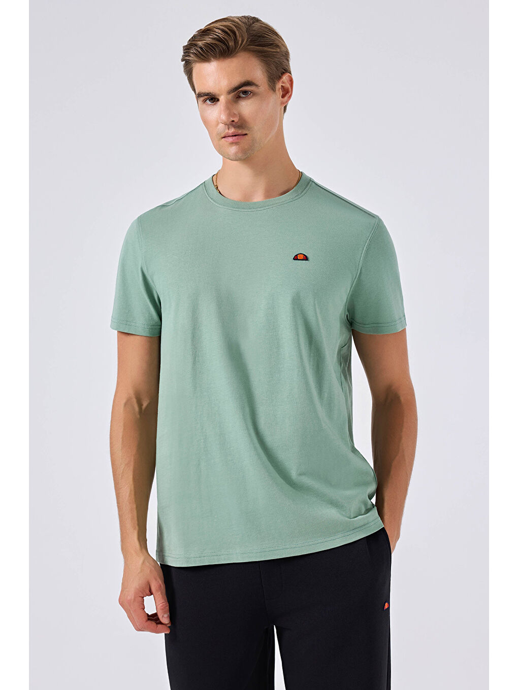 Yeşil Pamuklu Regular Fit Bisiklet Yaka T Shirt 6SM5069-MNT