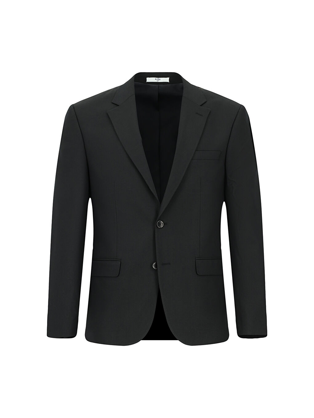 Siyah Slim Fit Dar Kesim Yünlü Klasik Takım Elbise-1